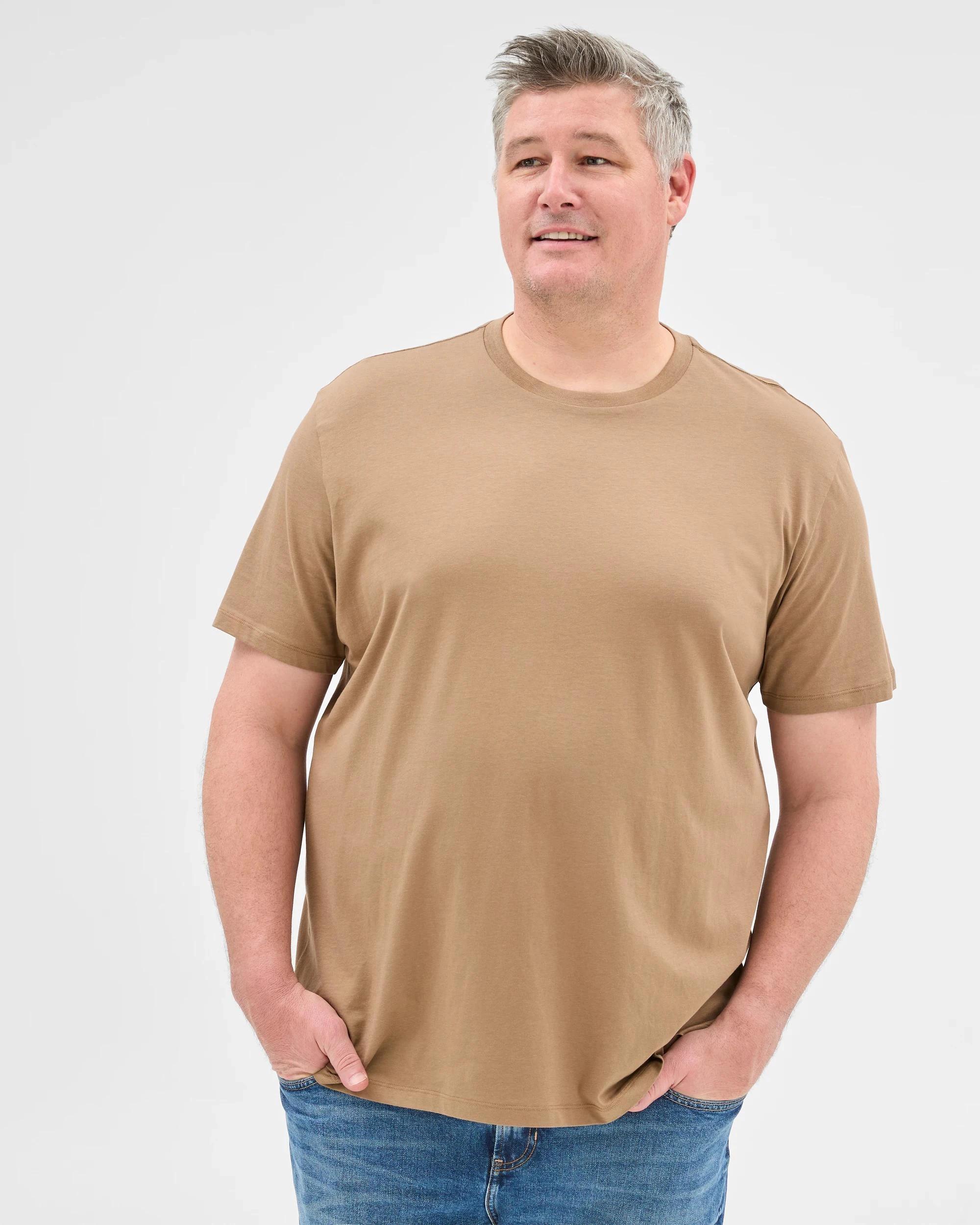 2 Target Man Plus Plus Size Australian Cotton Crew T-Shirt SEPIA, 2 of 5