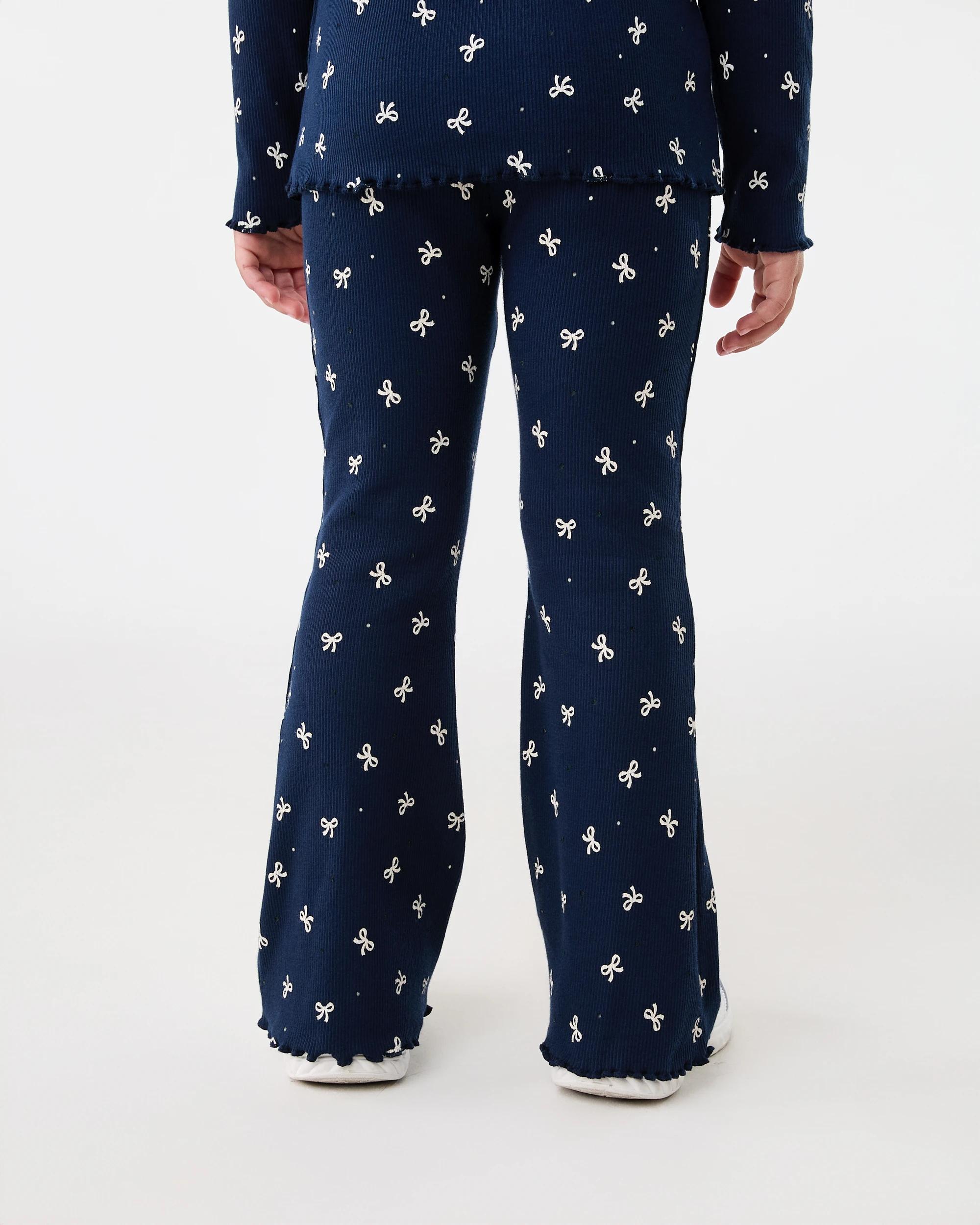 2 Rib Flare Leggings Nvy Bow, 2 of 4