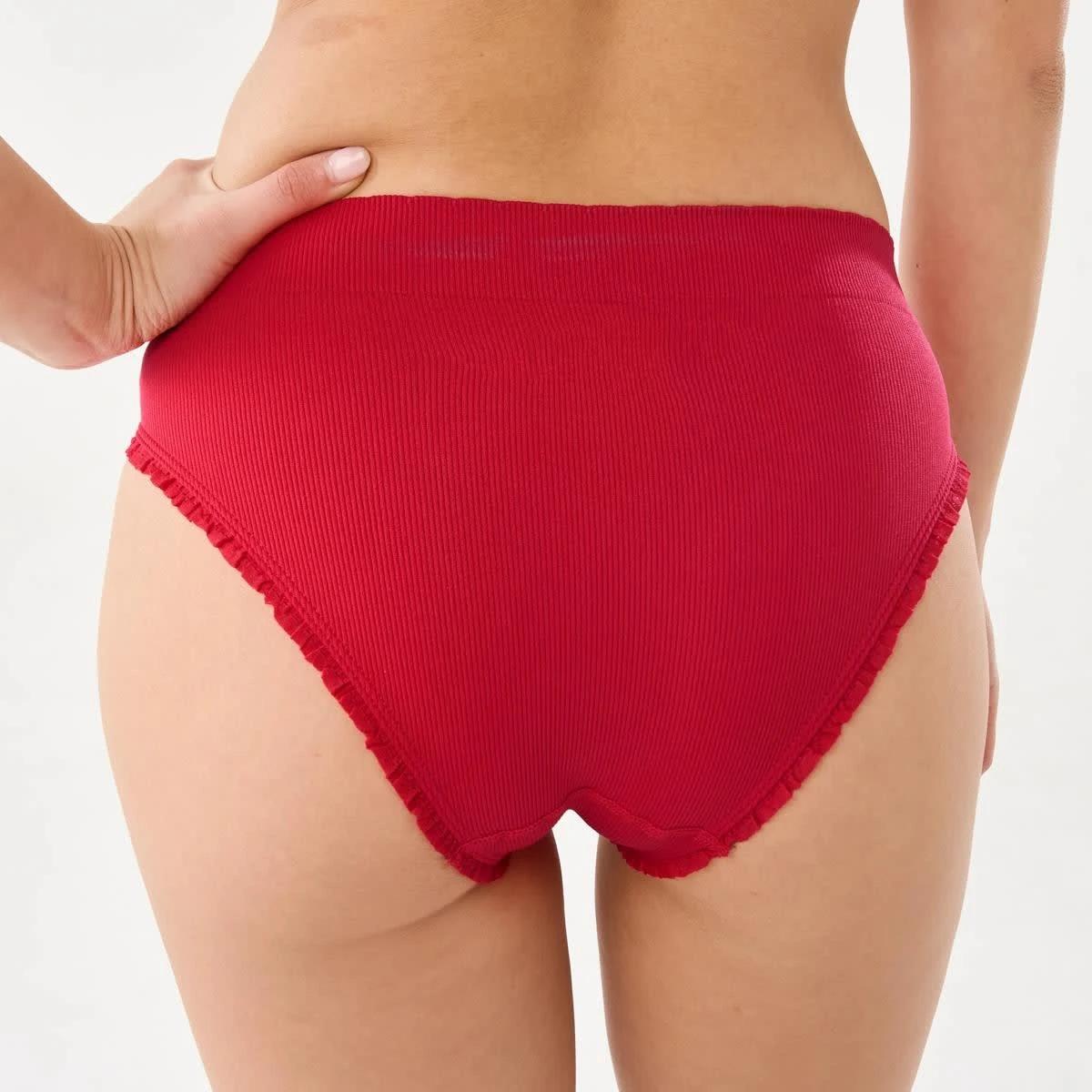 6 3 Pack Seamfree Rib Bikini Briefs MA CHERIE, POLKA DOT, STRAWBERRY, 6 of 8