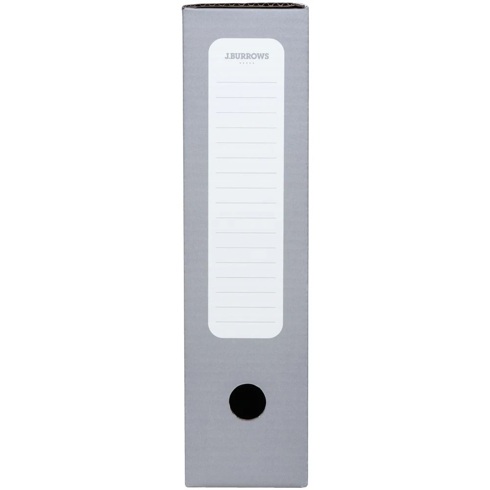 2 J.Burrows A4 Box File Spring 80mm Grey, 2 of 3