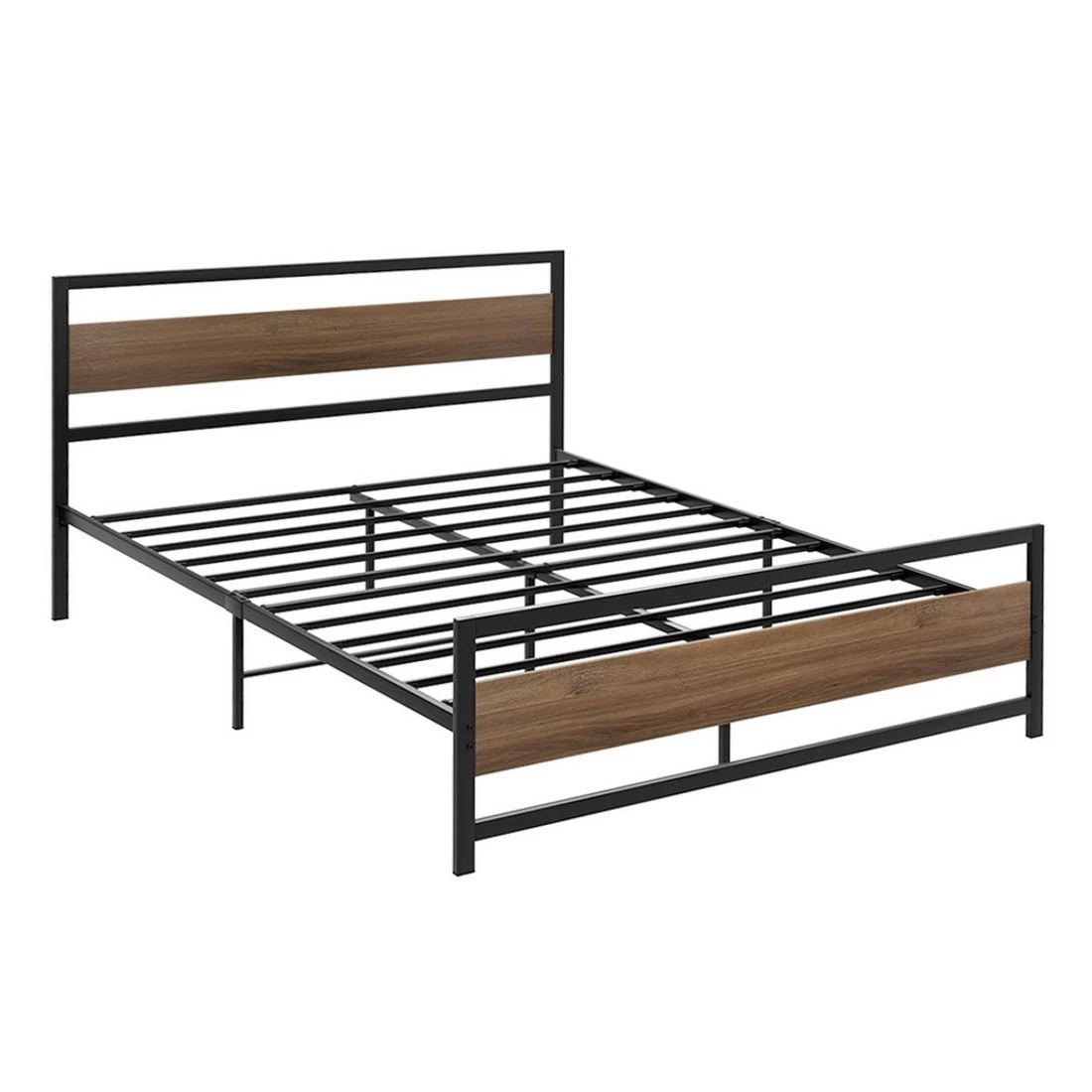 2 Artiss Bed Frame Queen Size Metal Frame DREW - Black, 2 of 7