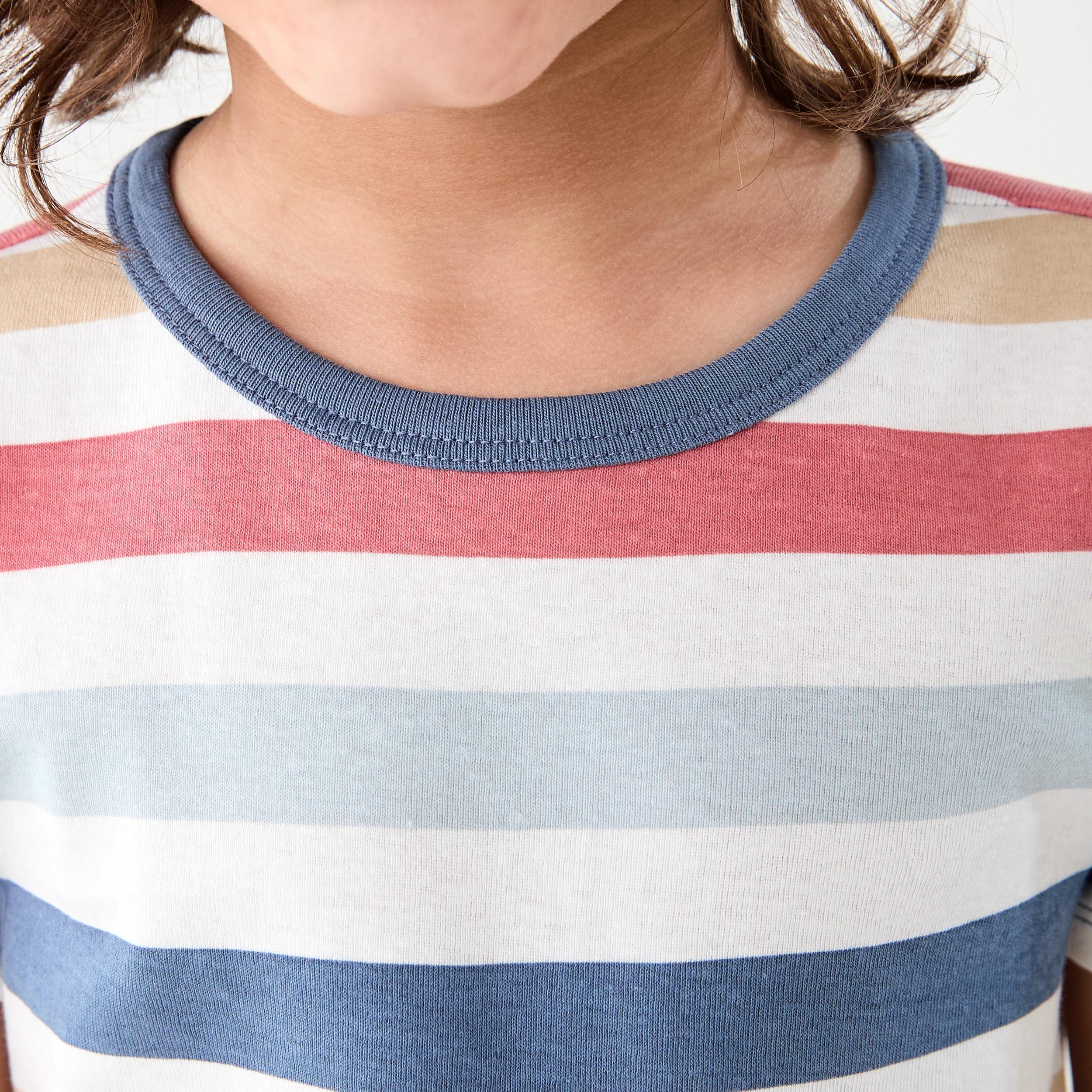 4 Short Sleeve Skinny Rib Pyjama Set MULTICOLOUR STRIPE, 4 of 6