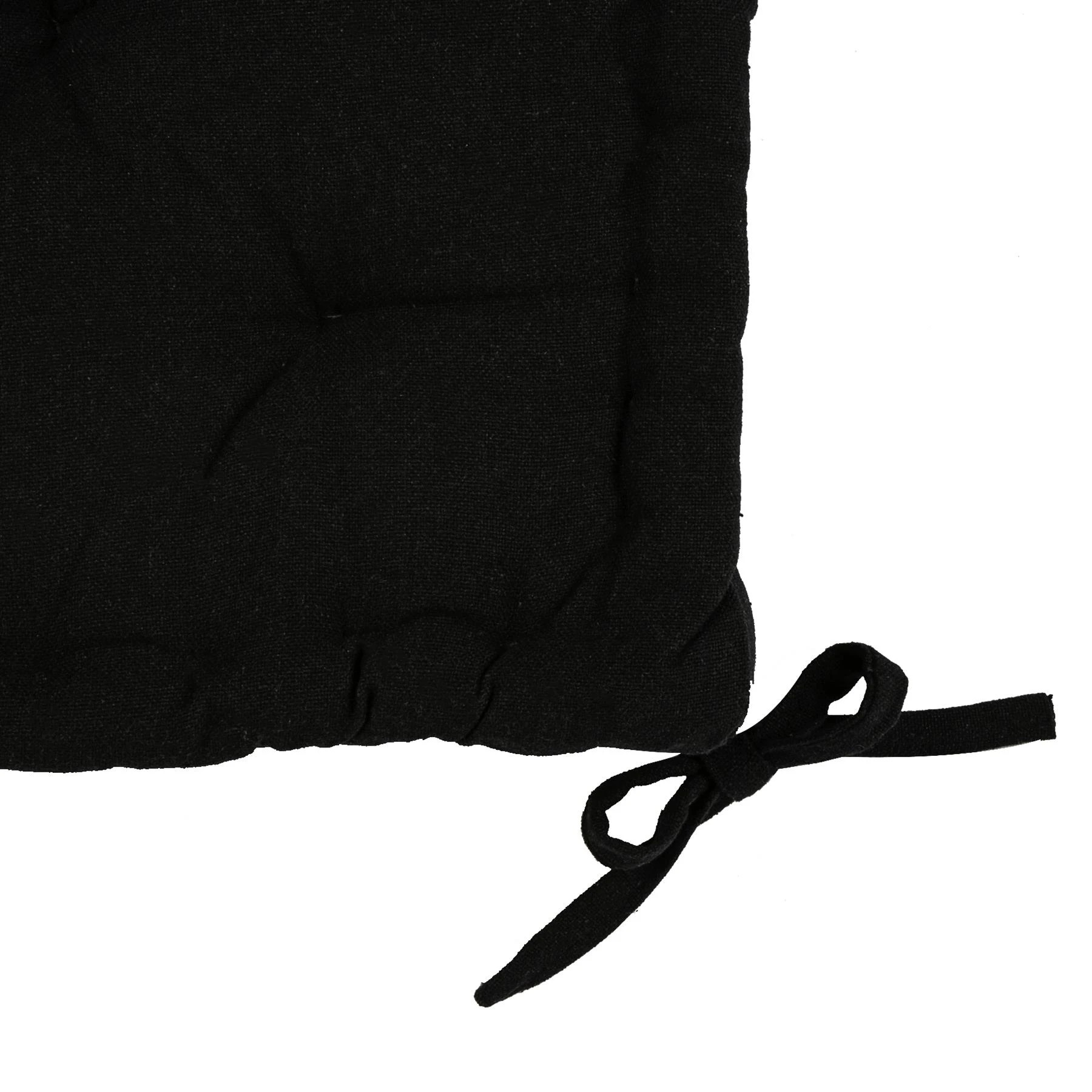 4 Nicola Spring Garden Chair Seat Cushions - 40cm x 40cm - Pack of 6 - Black, 4 of 7