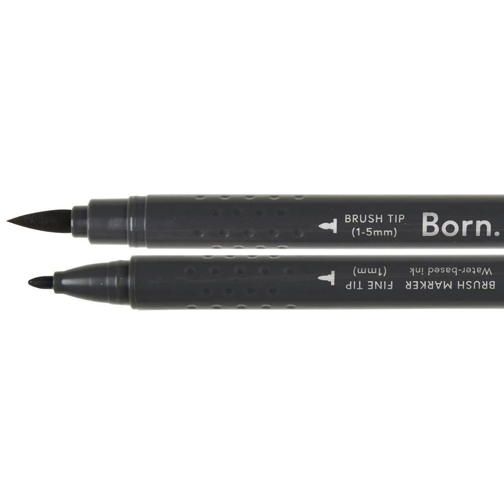 2 Born Professional Brush Dual-Tip Marker Charcoal Grey N25, 2 of 4