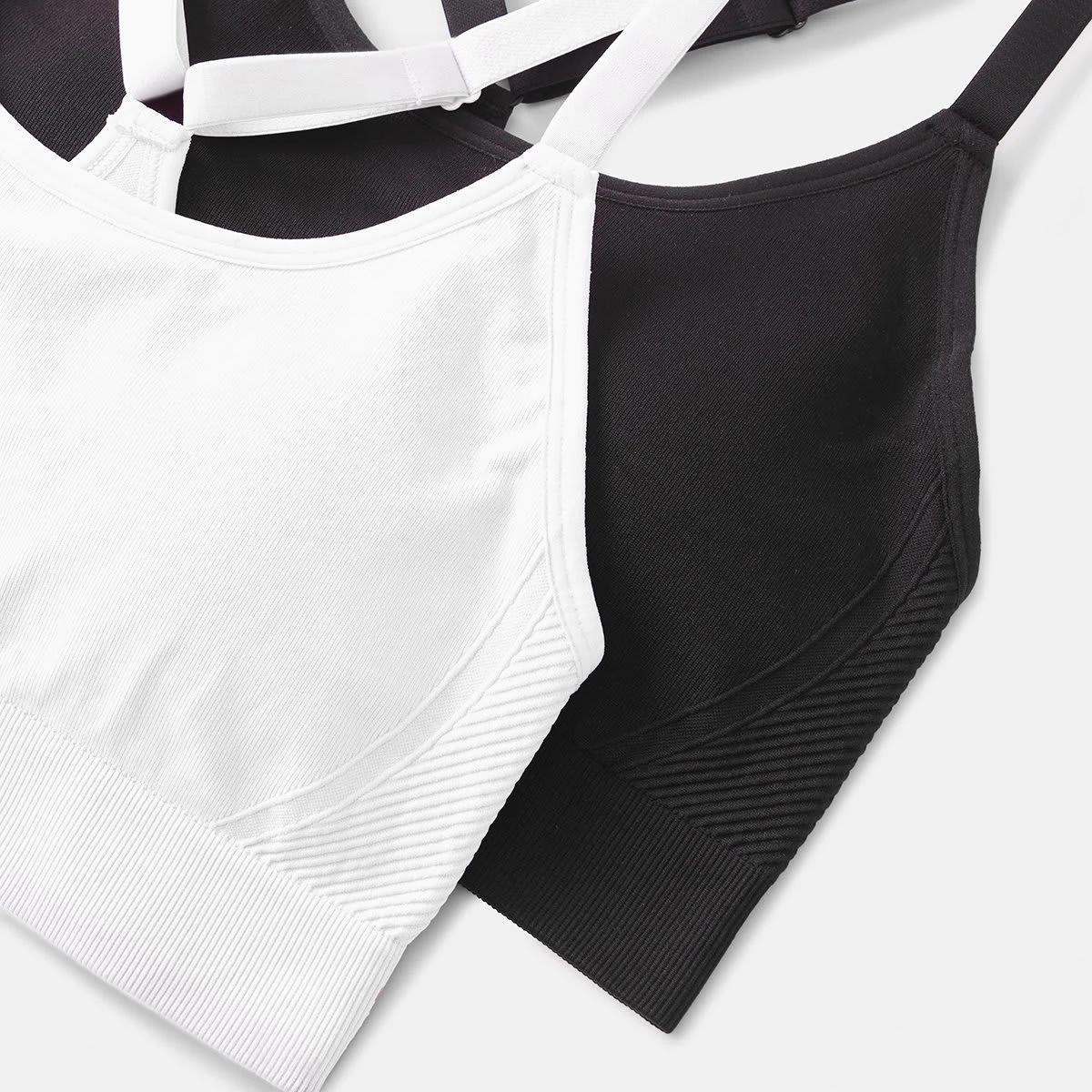 2 2 Pack Sports Medium Support Seamfree Crop WASHED SLATE, WHITE, 2 of 10