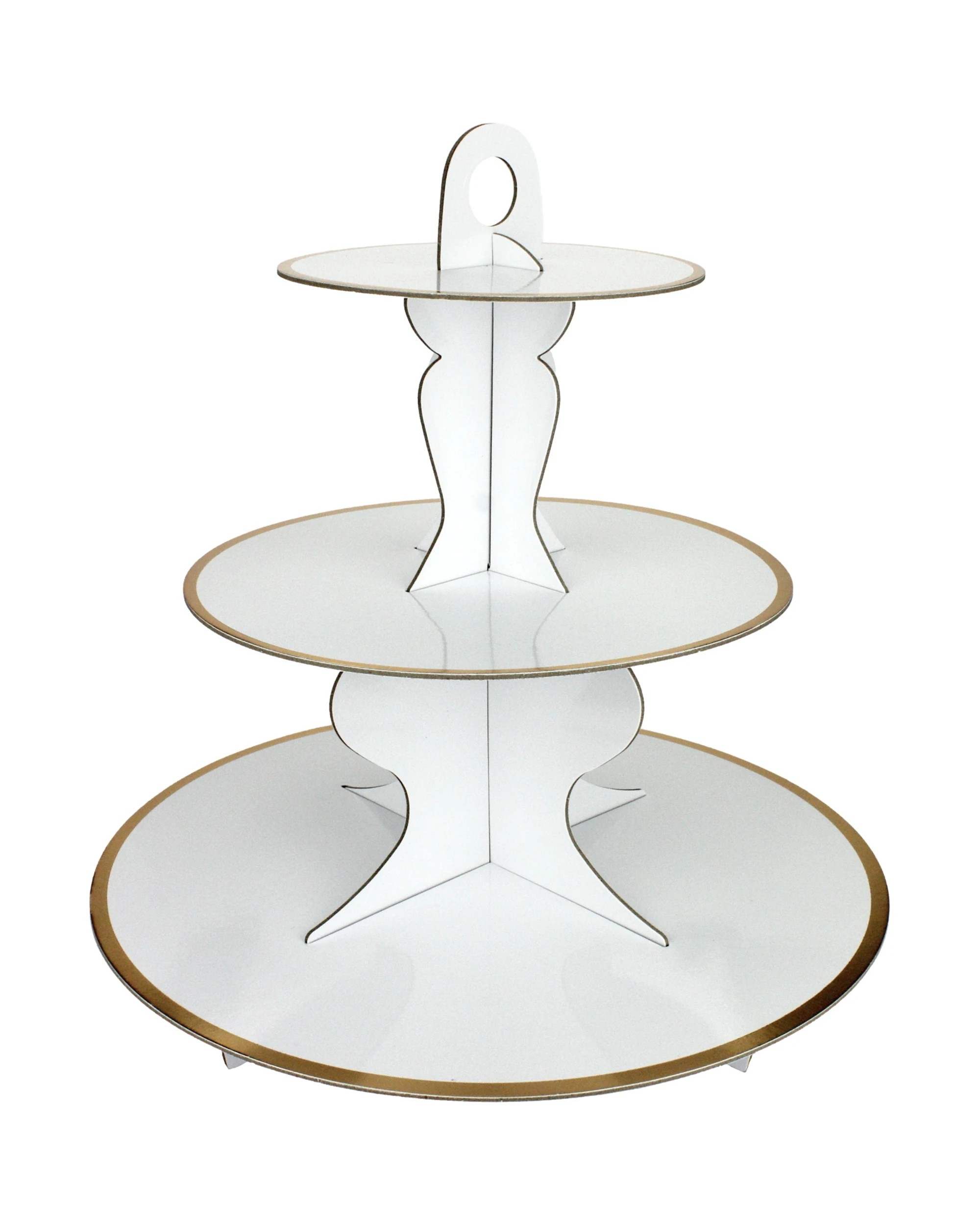 1 Partyrama White Cupcake Stand With Gold Trim - White, 1 of 1
