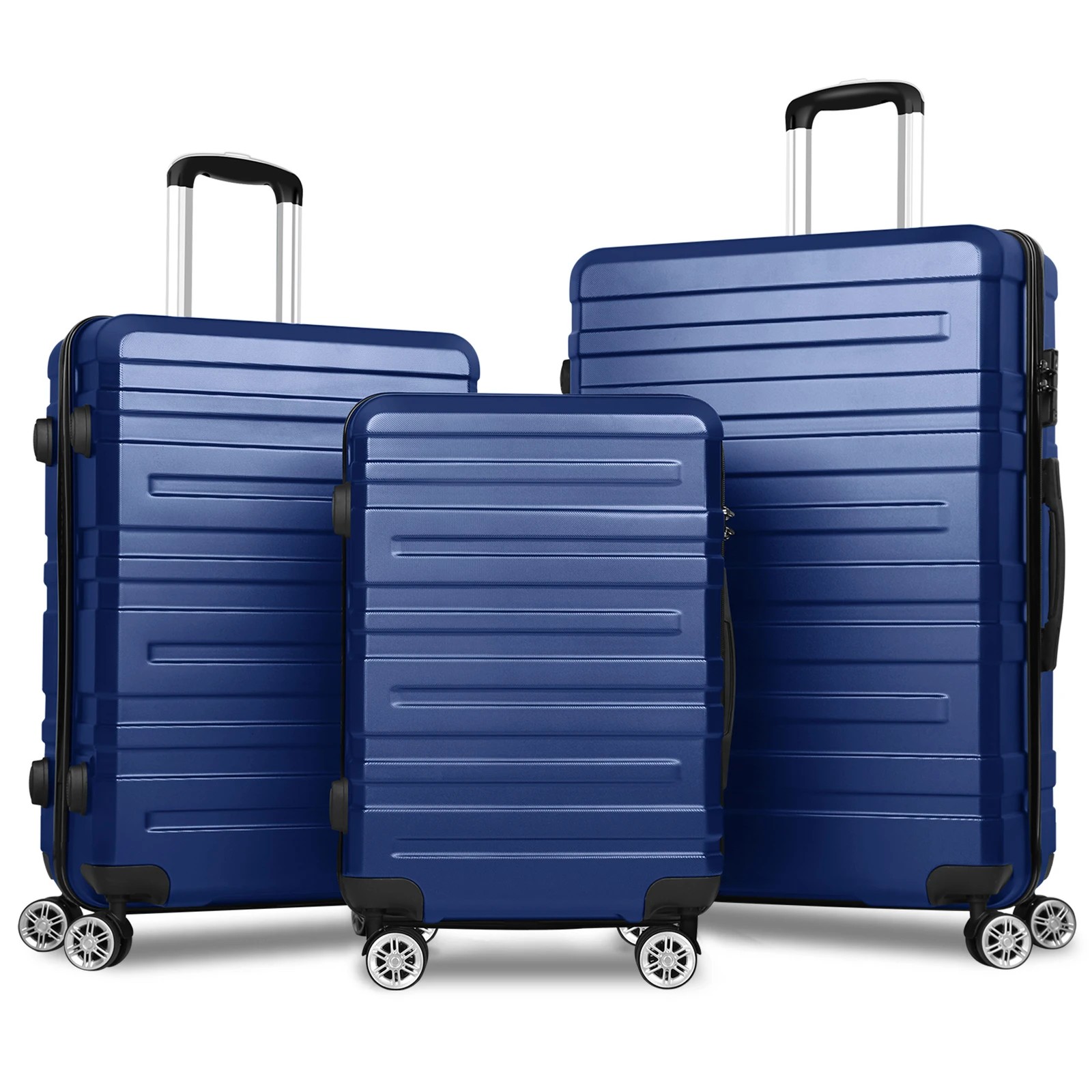 1 Alfordson Luggage 3PCS Set Suitcase Trolley TSA Carry on Hard Case - Blue, 1 of 10