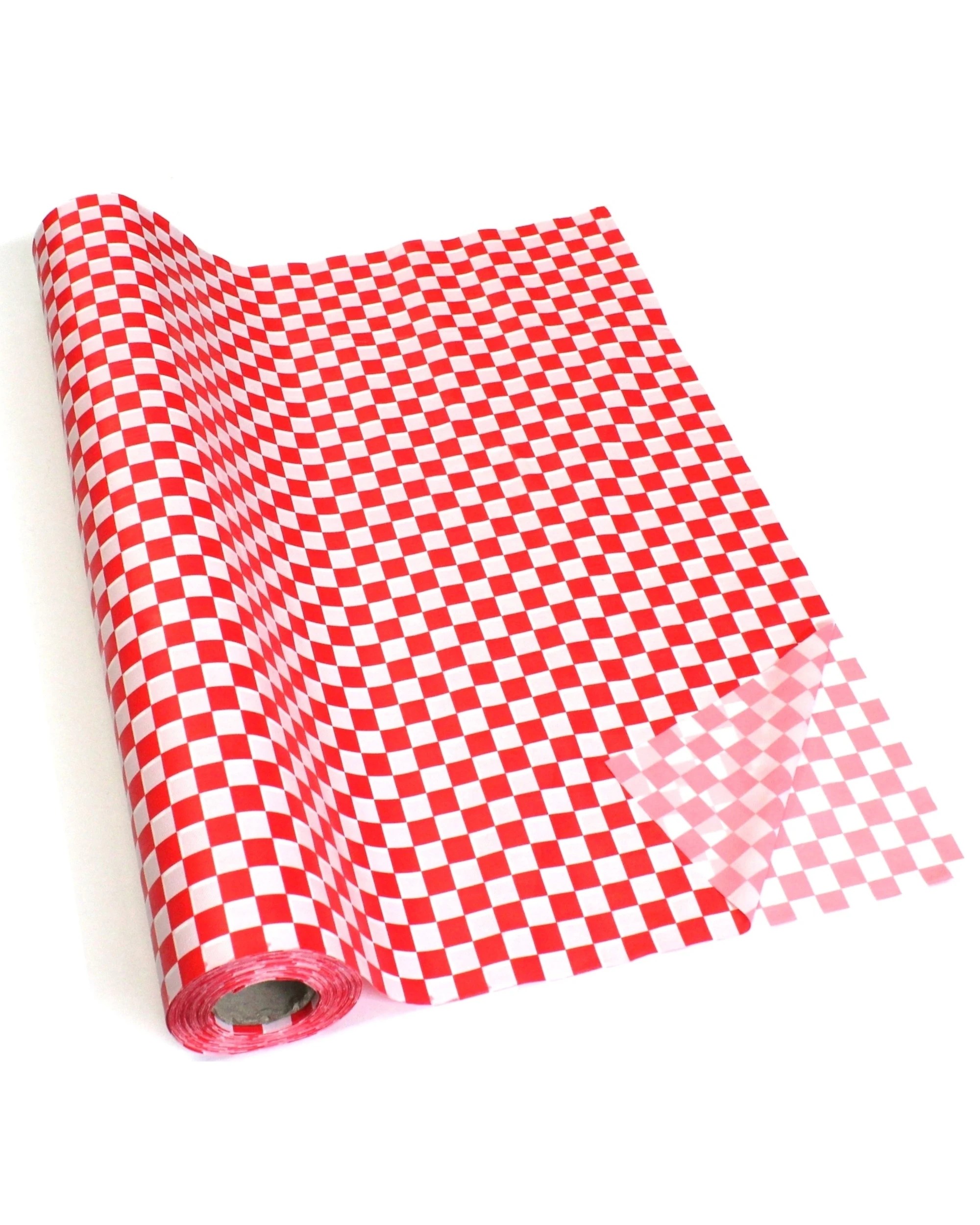 1 Partyrama Red and White Checkered Table Roll Tablecloth 30m - Red and White, 1 of 1