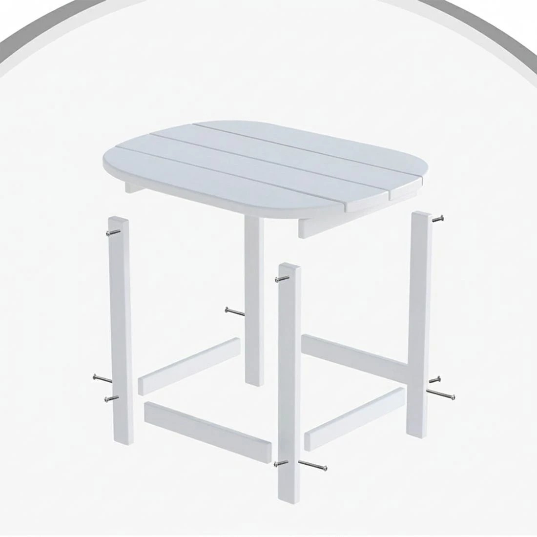 7 Gardeon Outdoor Coffee Side Table HDPE Desk Patio Furniture Camping Garden - White, 7 of 7