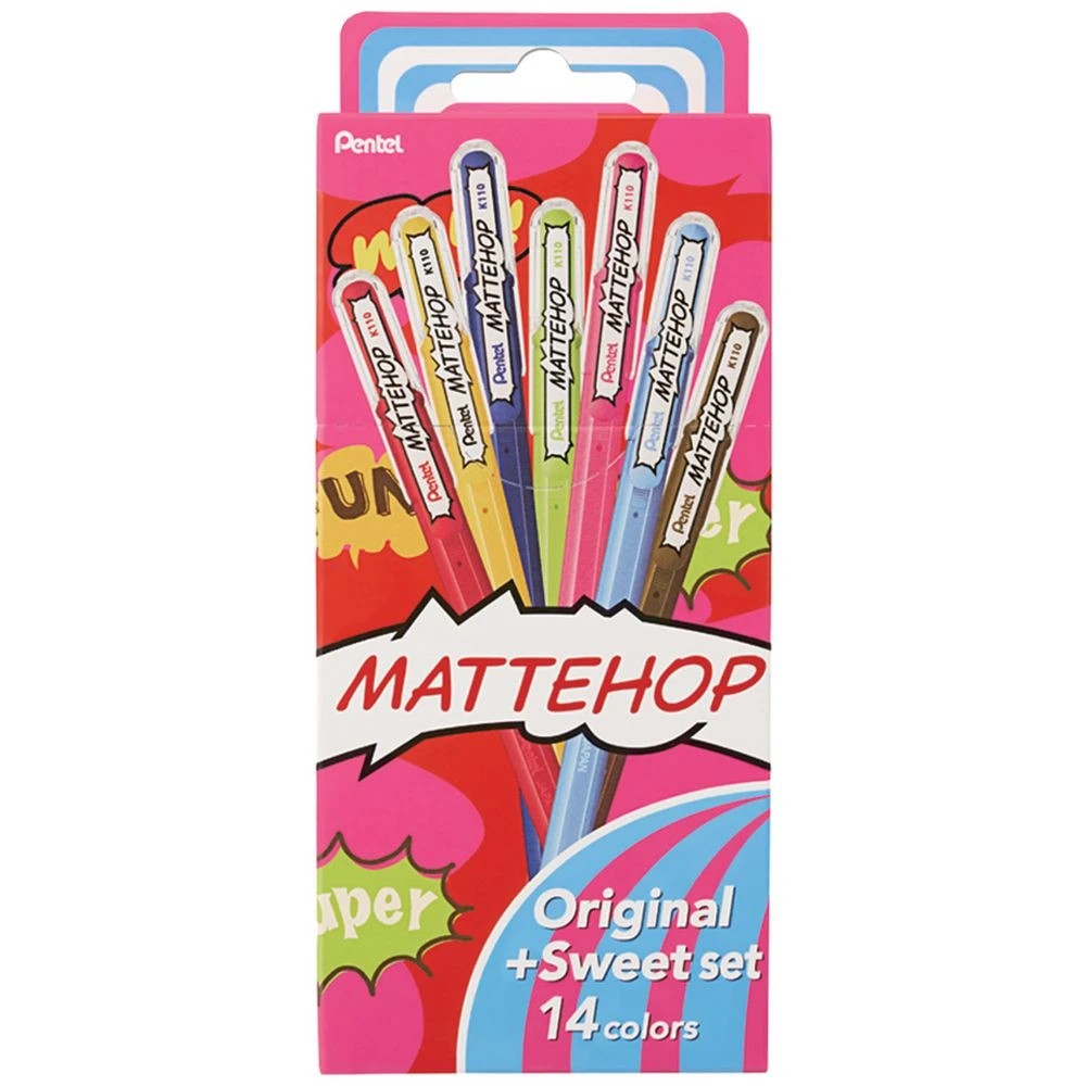 1 Pentel Mattehop Gel Pen Assorted 14 Pack, 1 of 7