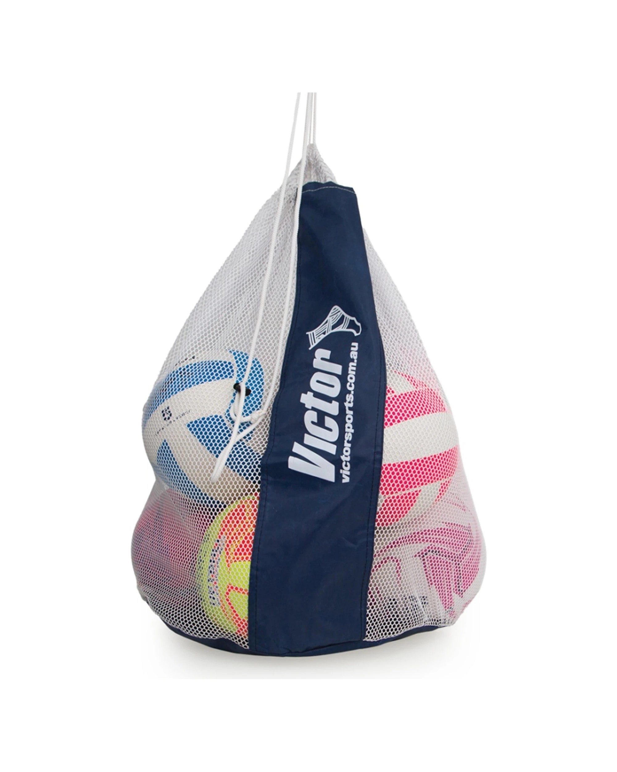 1 Victor Sports Mesh Ball Bag Small Holds 5 Size 5 Balls With Drawstring Closing - Multi, 1 of 2