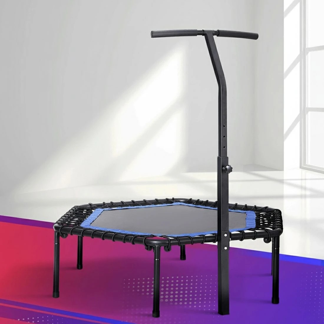 7 Everfit 48inch Hexagon Fitness Trampoline Rebounder Adjustable Handrail - Multi, 7 of 7
