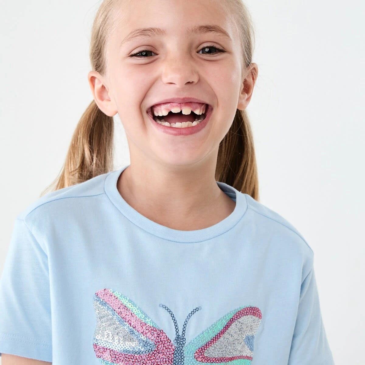 3 Short Sleeve Sequin T-shirt Butterfly, 3 of 8