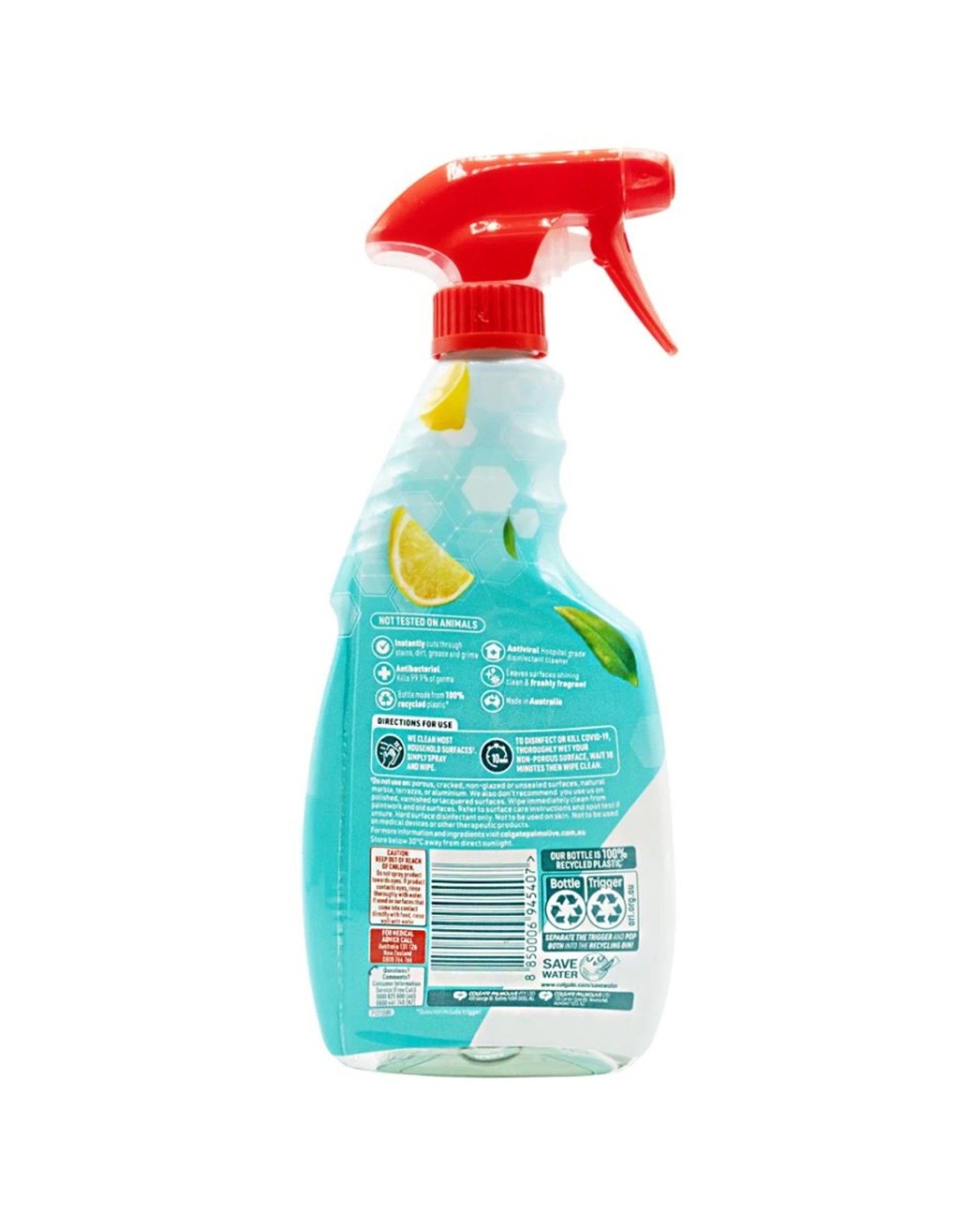 3 Ajax 8PK Multipurpose Cleaner Antiviral Lemon Cleanse Disinfectant 500mL - Multi, 3 of 3