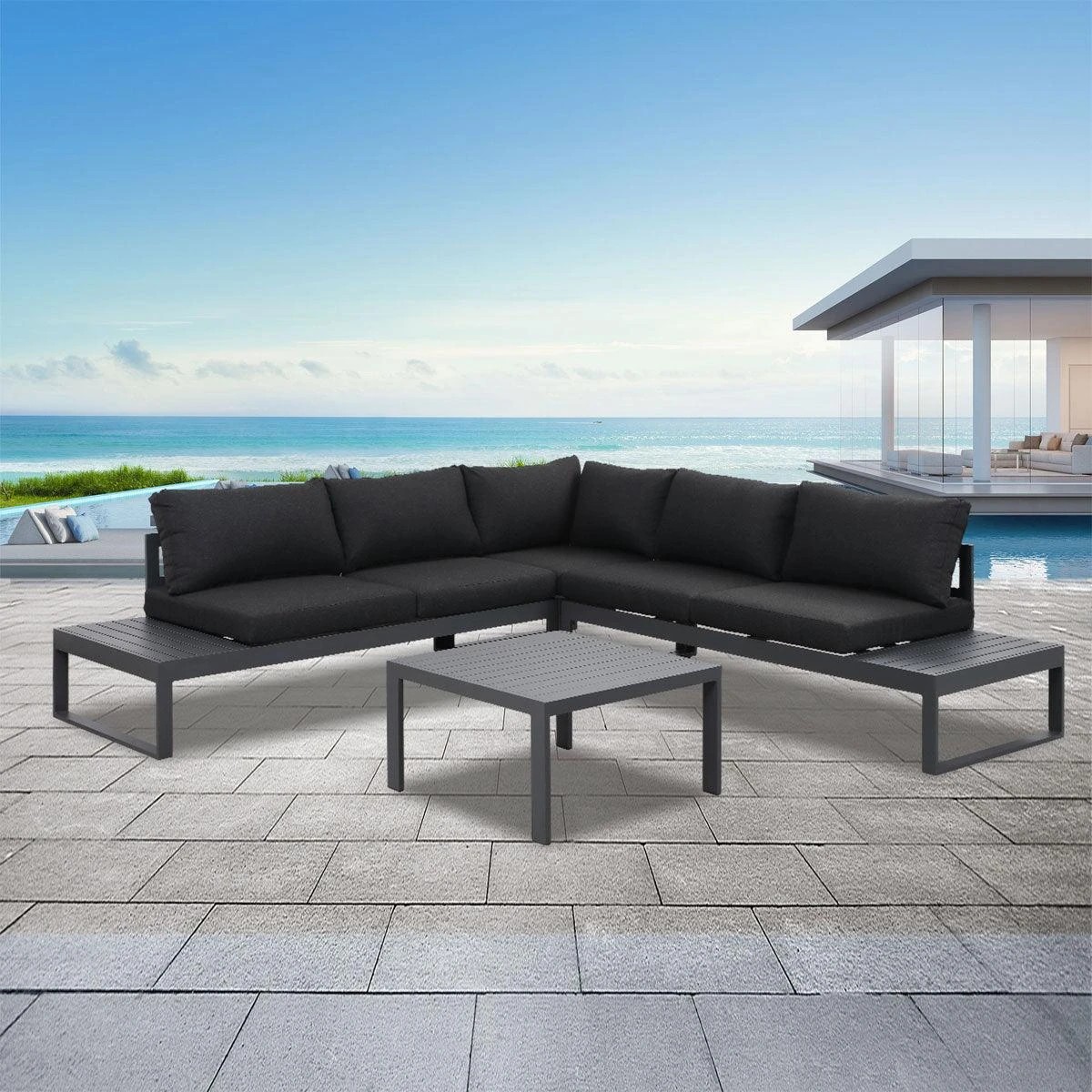 5 Moda Living Hampton Aluminium Outdoor Sofa Seating Set - Charcoal, 5 of 9