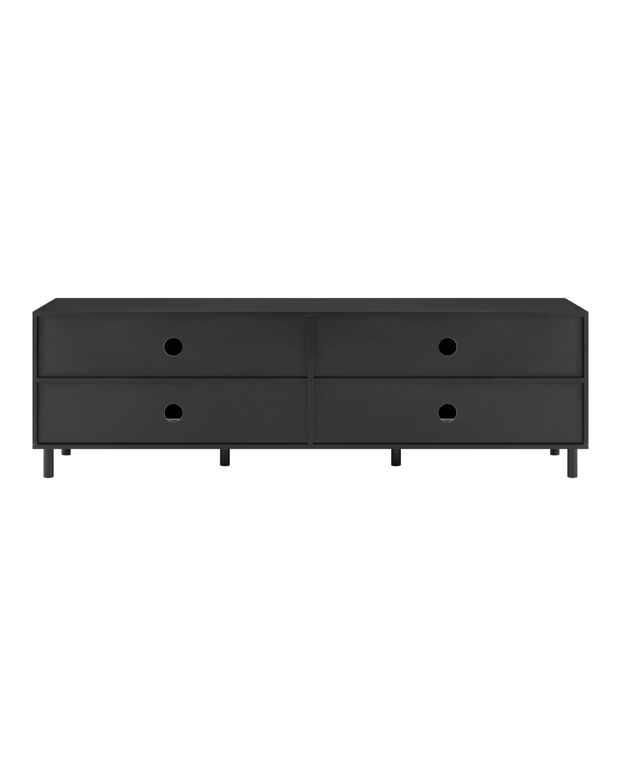 4 Kodu Lowline TV Entertainment Unit 4 Doors - Black, 4 of 8