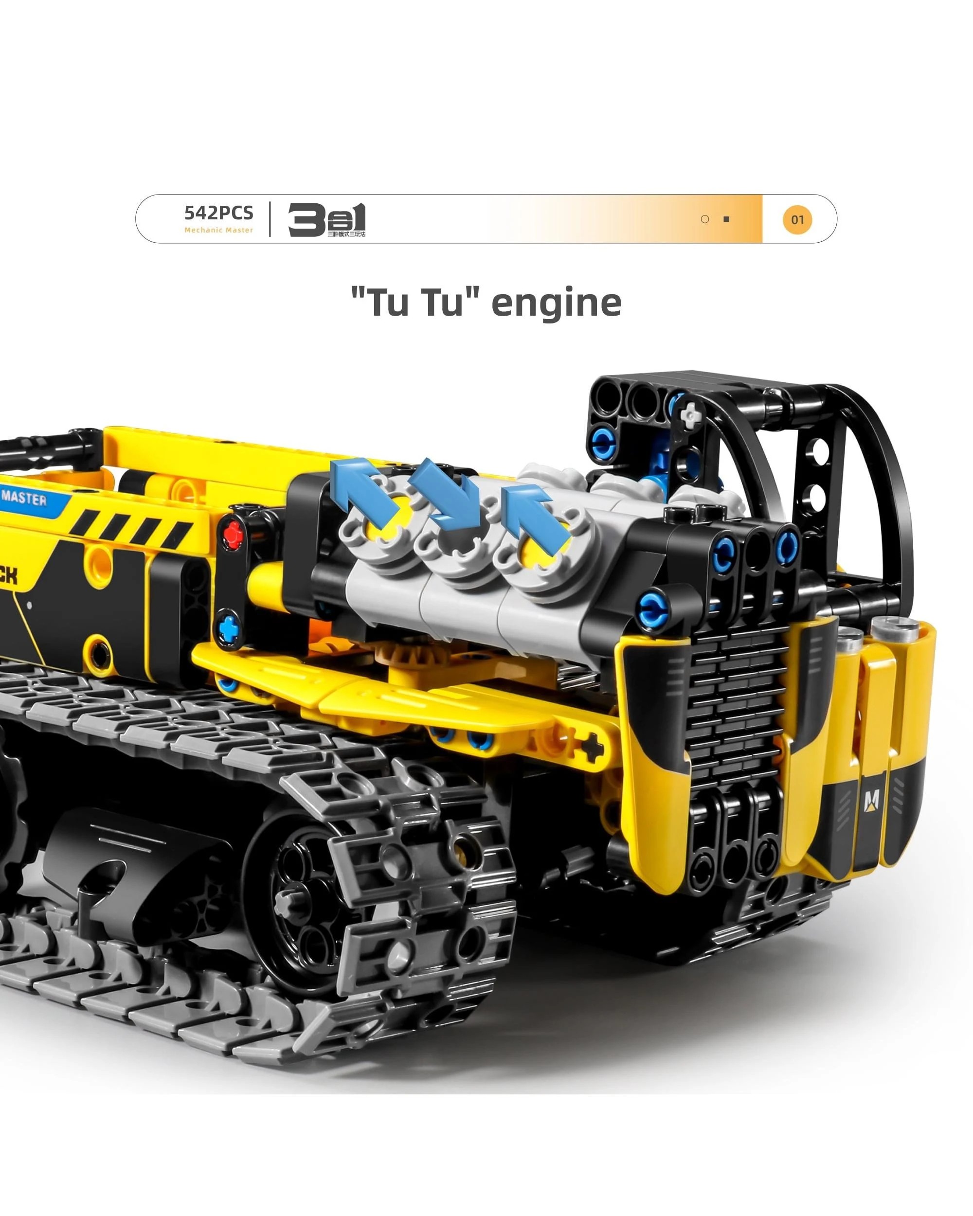 4 iM.Master Mechanical Master Remote Control Crawling Bulldozer 3-in-1 452 Piece Model Kit - 8038, 4 of 10