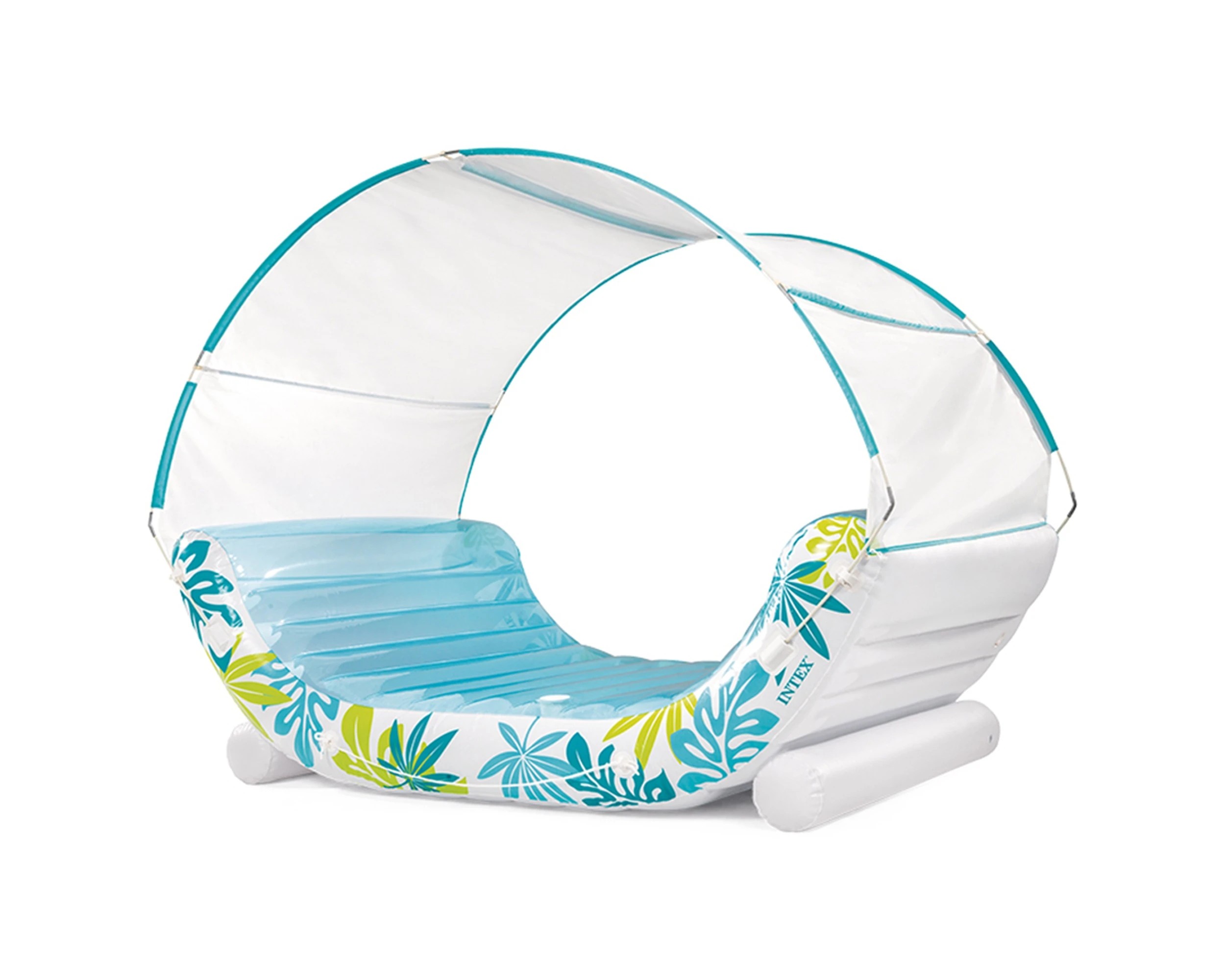 1 Intex Tropical Two Person Inflatable Canopy Pool Lounge 224 X 150 X 165 Cm - Multi, 1 of 7