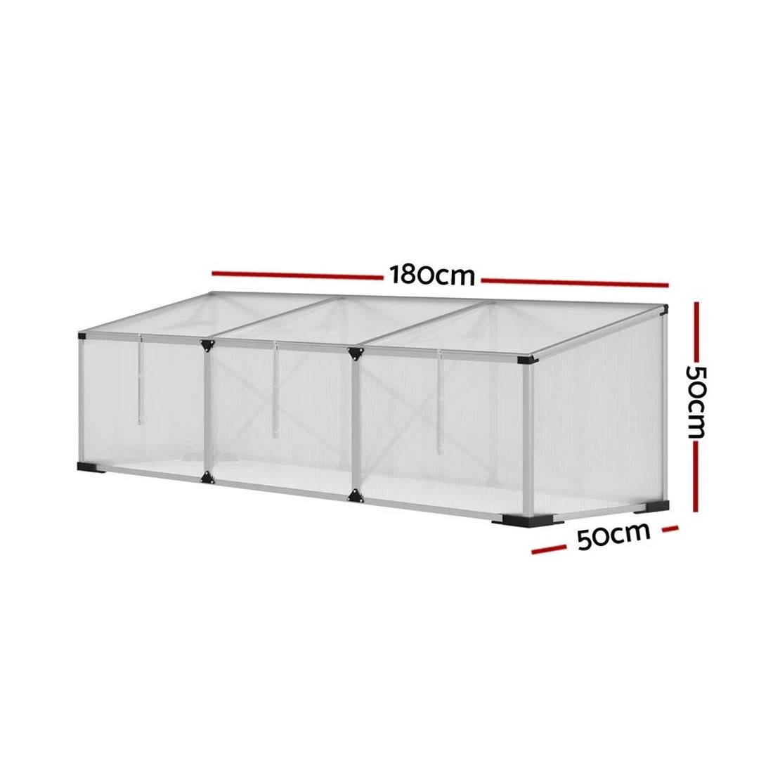 2 Green Fingers Greenhouse Cold Frame Plant Grow Aluminium Polycarbonate Green House - Silver, 2 of 6