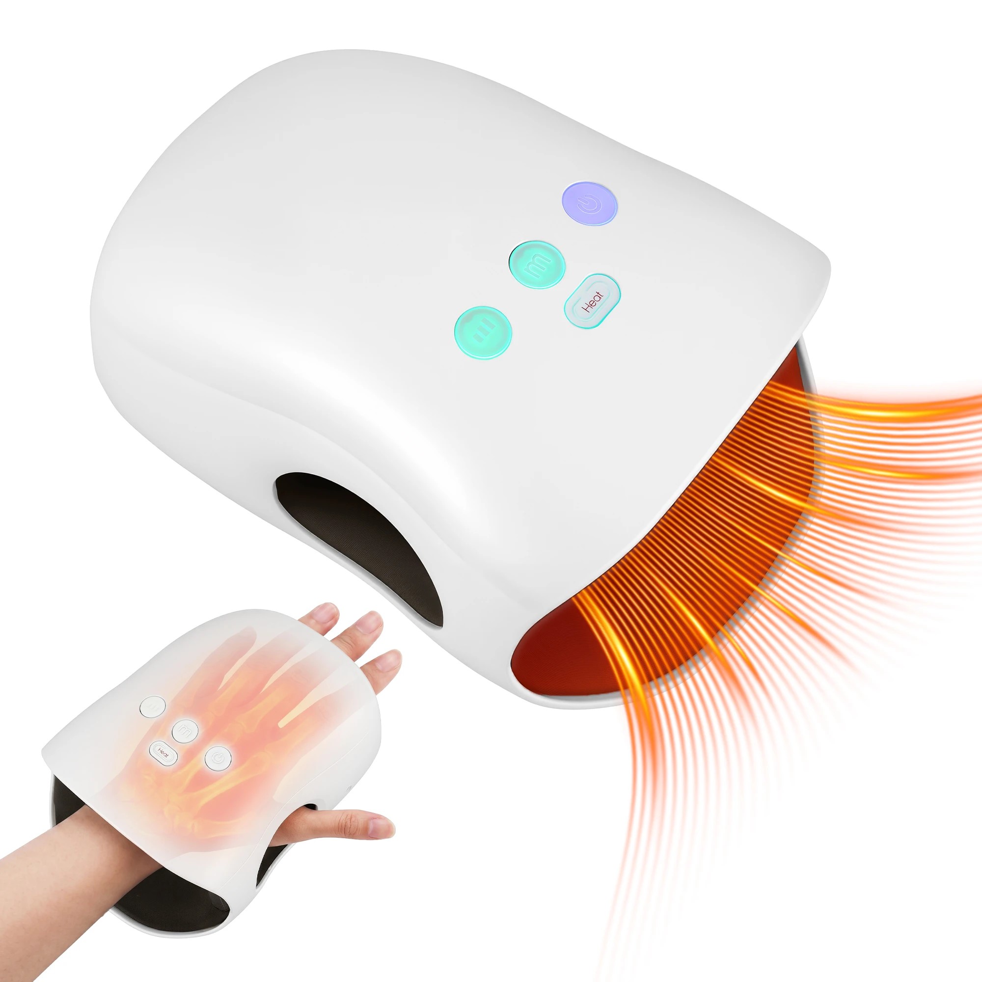 1 Livemor Hand Massager Cordless Hand Massager with Heat & Compression for Arthritis and Carpal Tunnel - White, 1 of 9