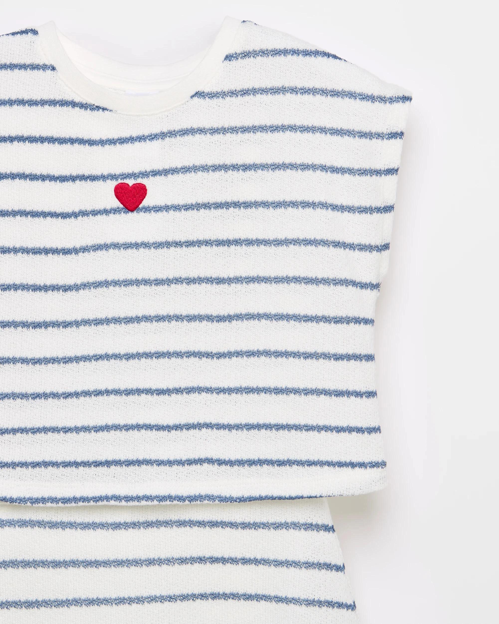 2 Target Kids Textured Top and Skort 2 Piece Set WHITE / BLUE, 2 of 2