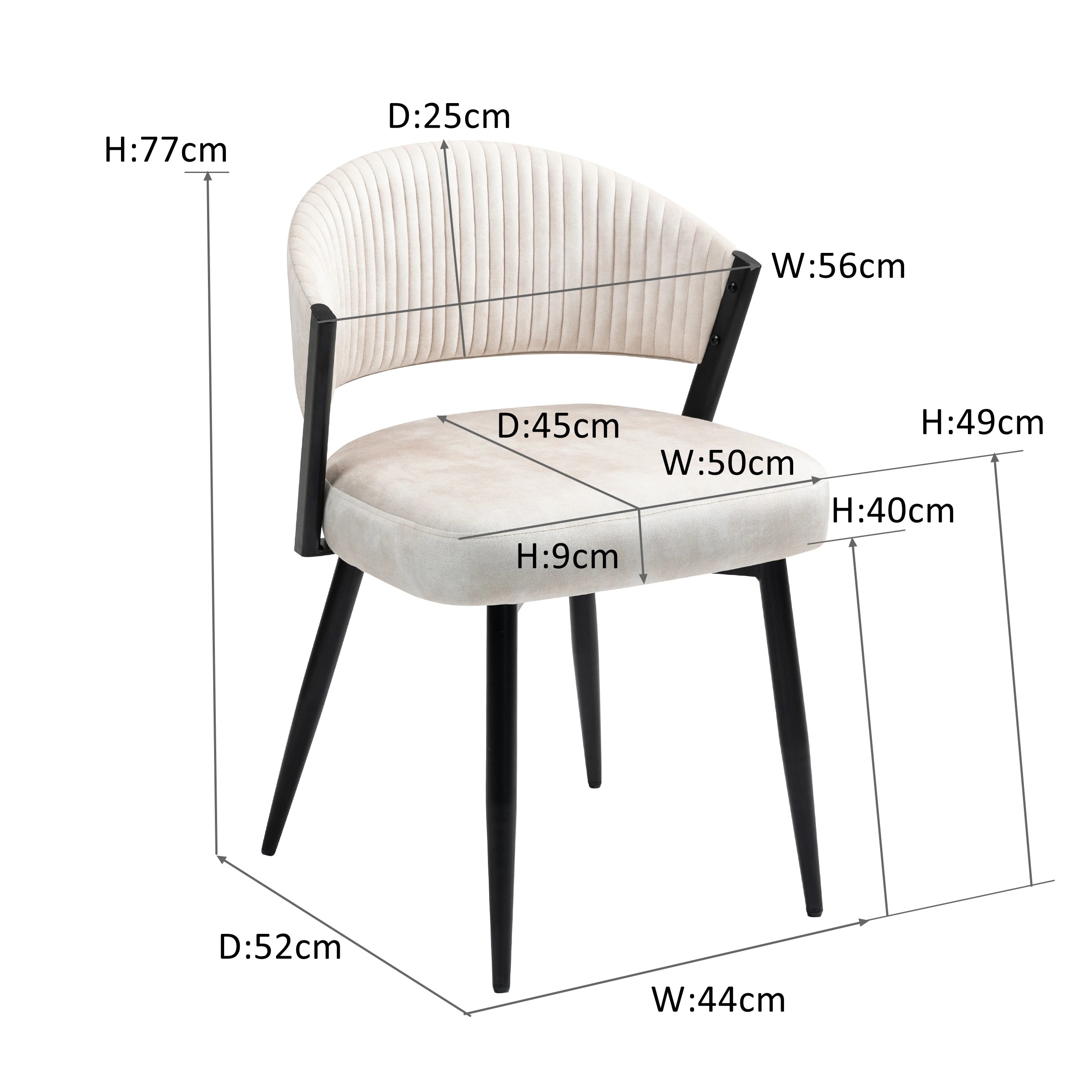 10 IHOMDEC Velvet Dining Chair Set of 2 - Beige - Beige, 10 of 10