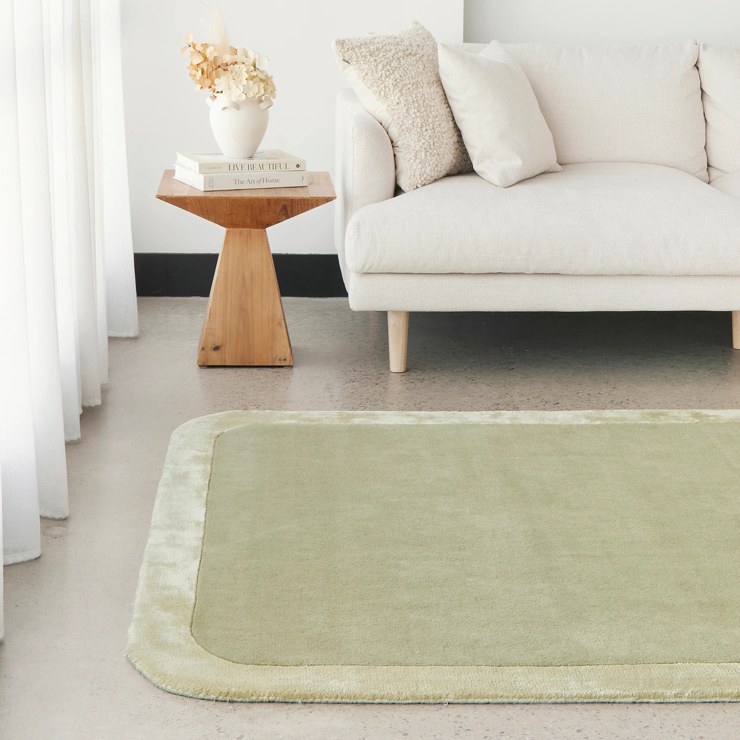 2 Common Ground Rugs Nexus 225x155cm - Medium Hand Tufted Wool Floor Rug - Green, 2 of 7