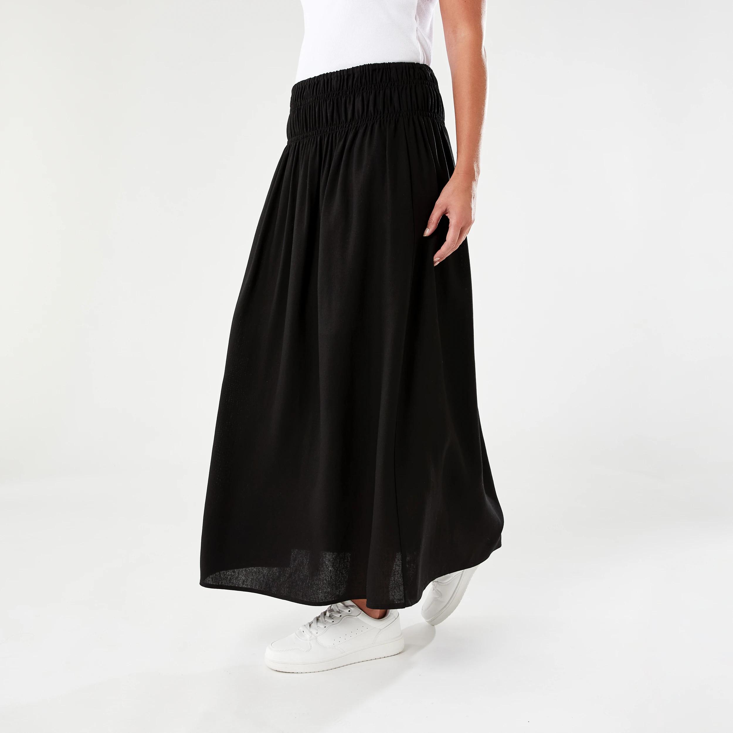 2 Gathered Maxi Skirt BLACK, 2 of 4