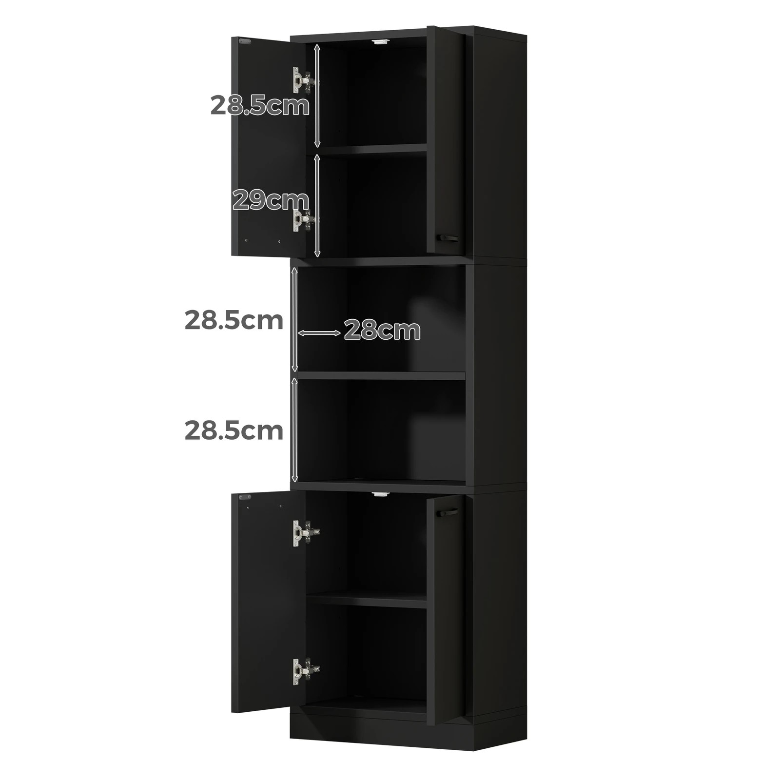 4 Alfordson Buffet Sideboard 190CM Storage Cabinet Tall Cupboard Kitchen - Black, 4 of 4