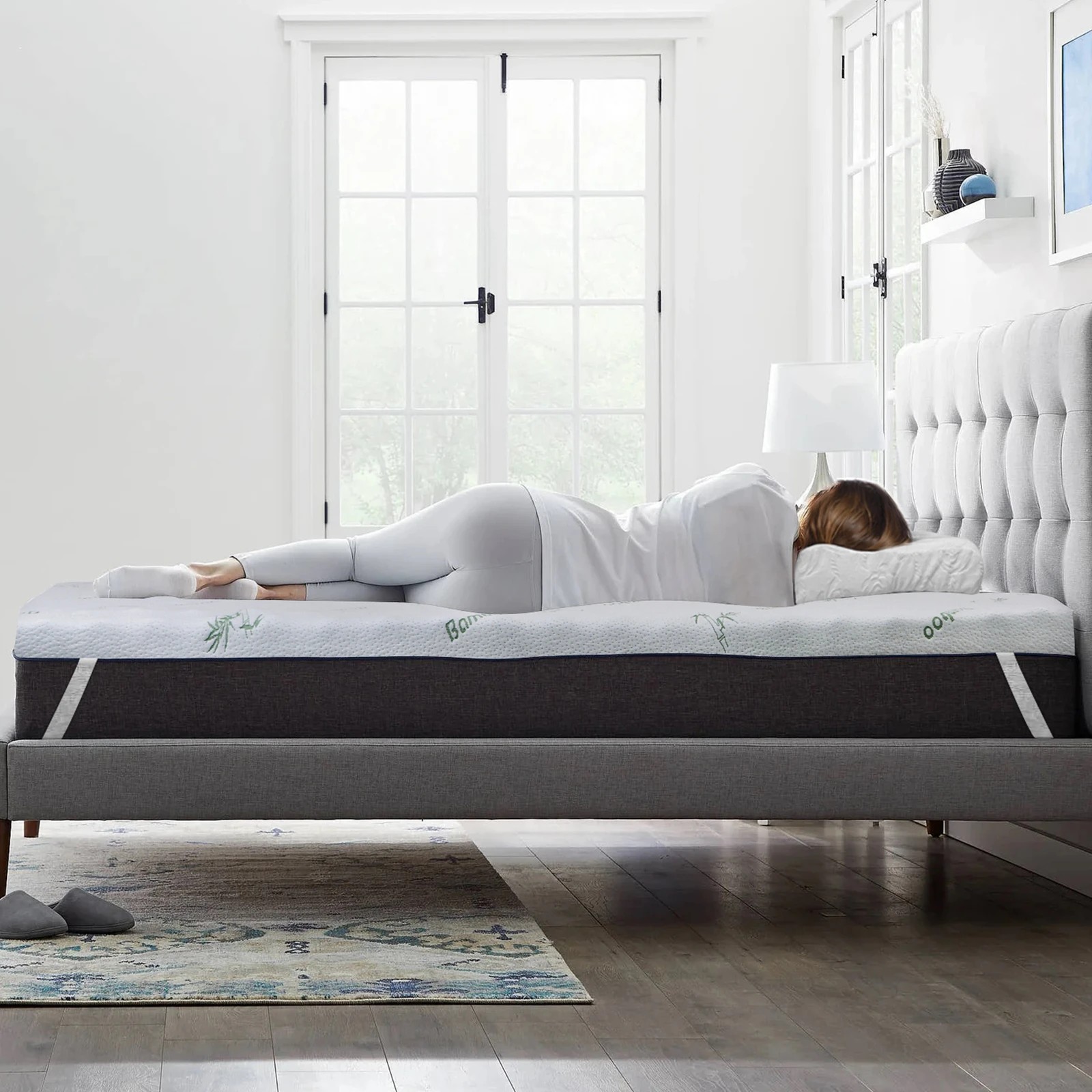3 Starry Eucalypt Memory Foam Mattress Topper 8cm Cool Gel - Queen Bed, 3 of 6