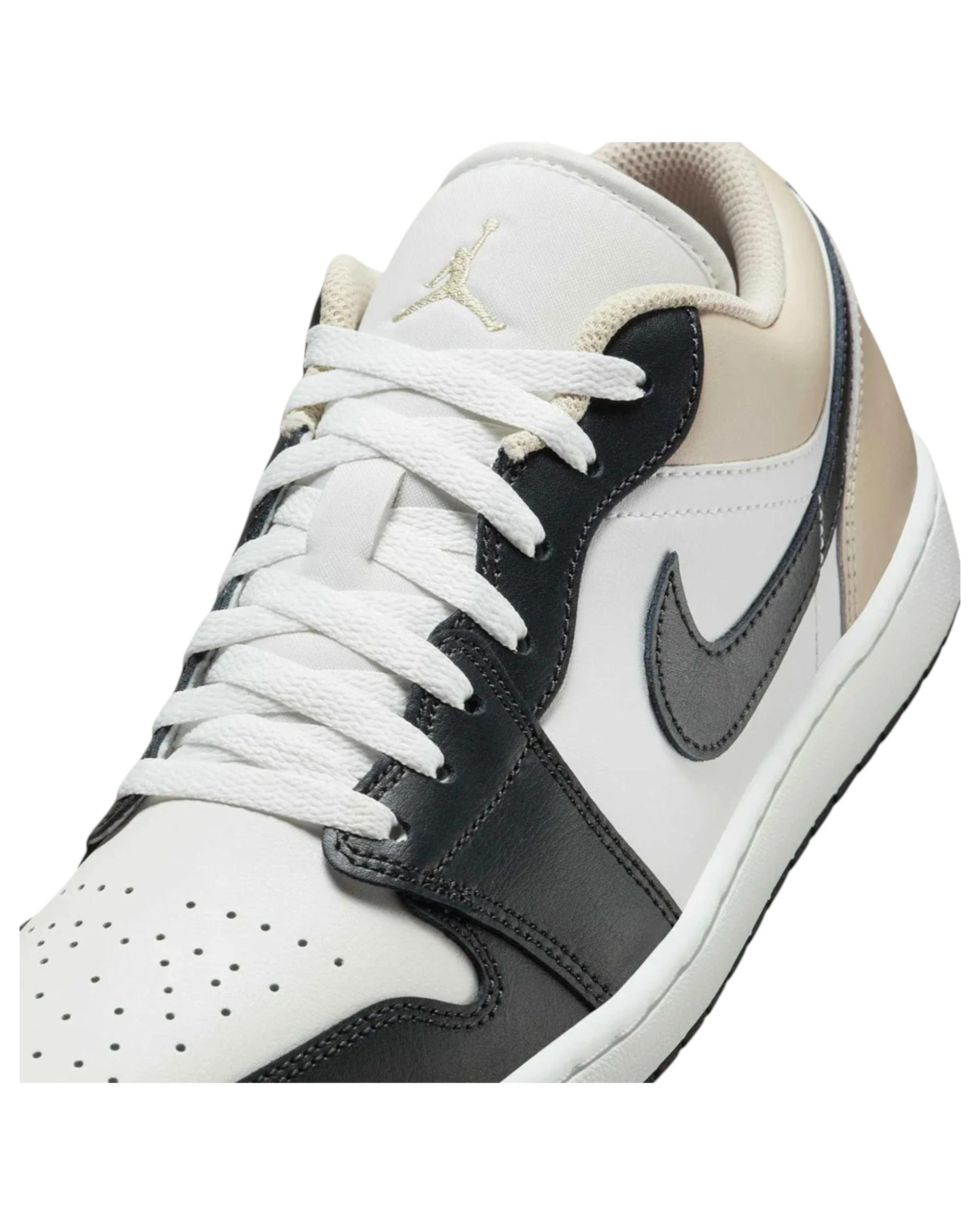 6 Nike Mens Air Jordan 1 Low Athletic Shoes BLACK/CREAM/WHITE, 6 of 8