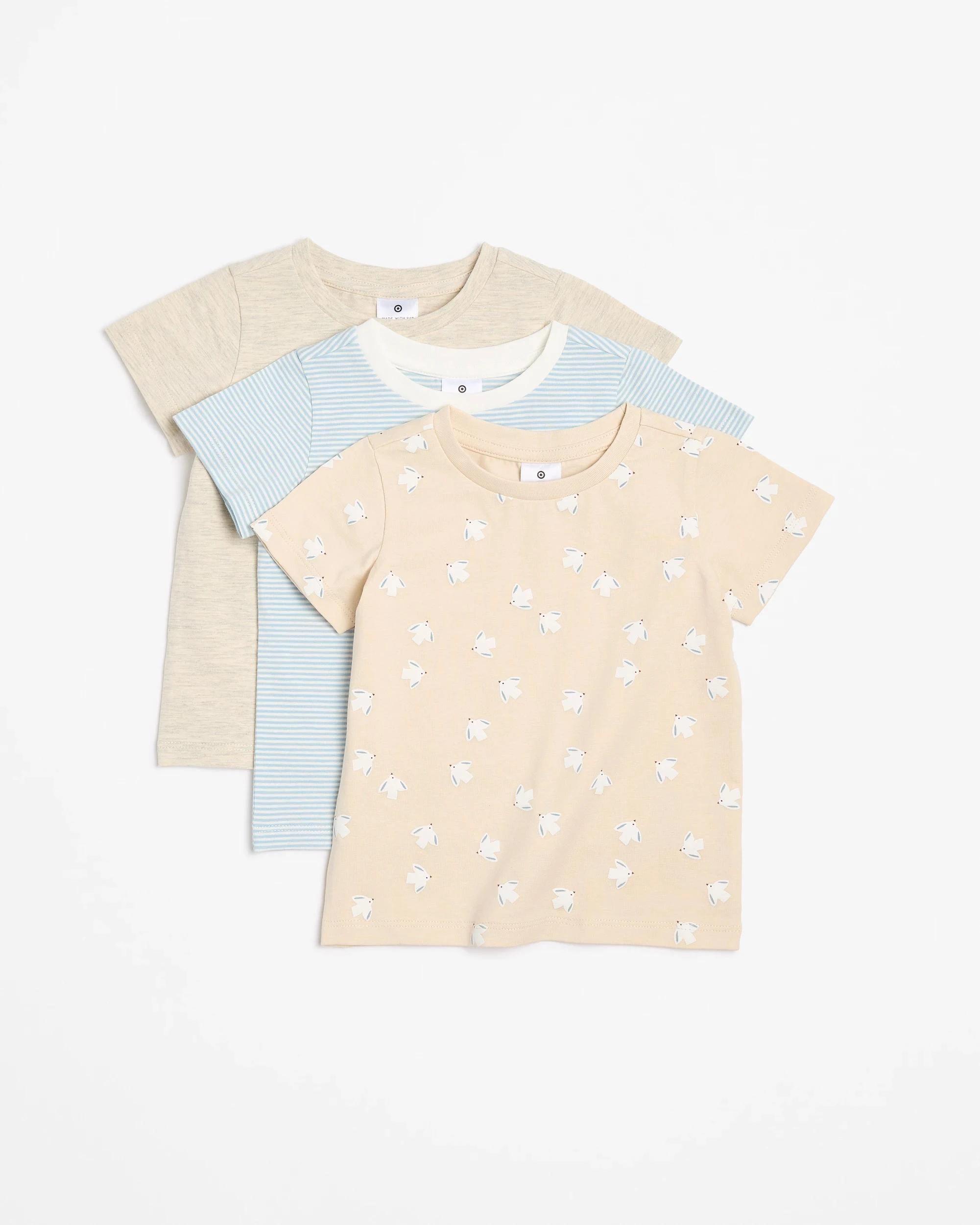 1 Target Baby Organic Cotton Print T-shirts 3 Pack BIRDS, 1 of 5