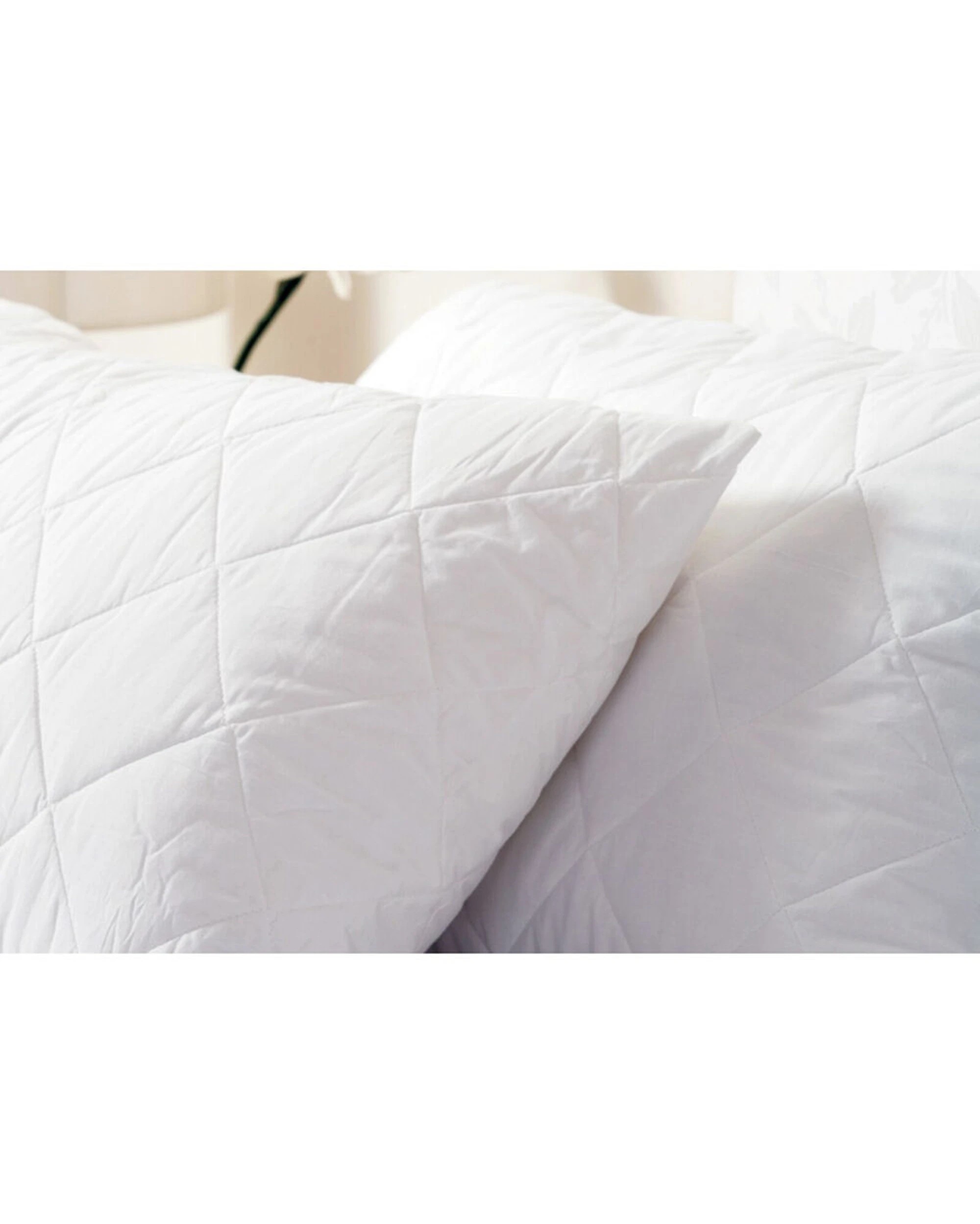 2 Ardor Boudoir 2pc Quilted Microfibre Pillow Protector Soft Touch Cover 50x75cm - White, 2 of 2