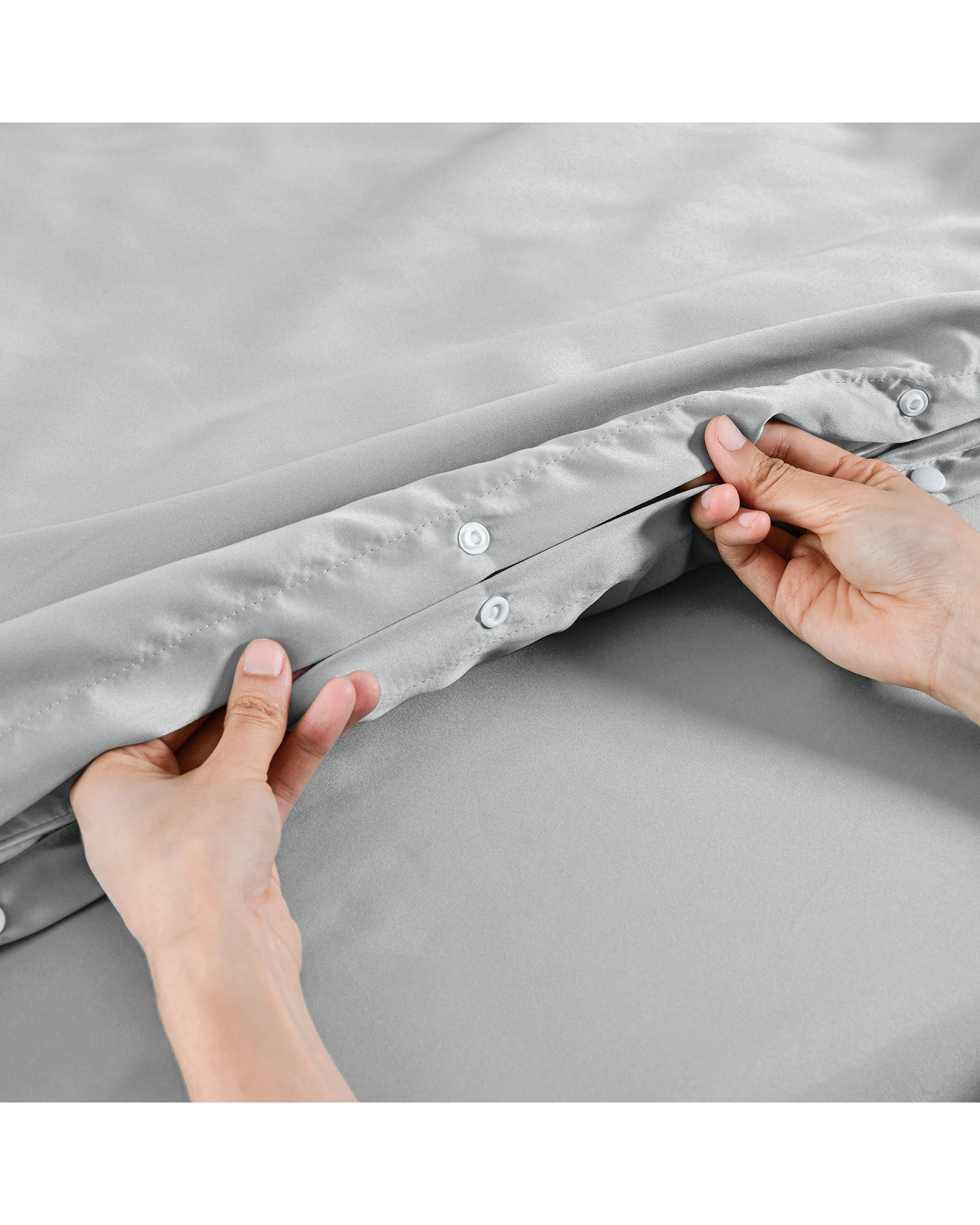 5 Dreamaker Matte Satin Quilt Cover Set - Queen Bed - Grey, 5 of 7