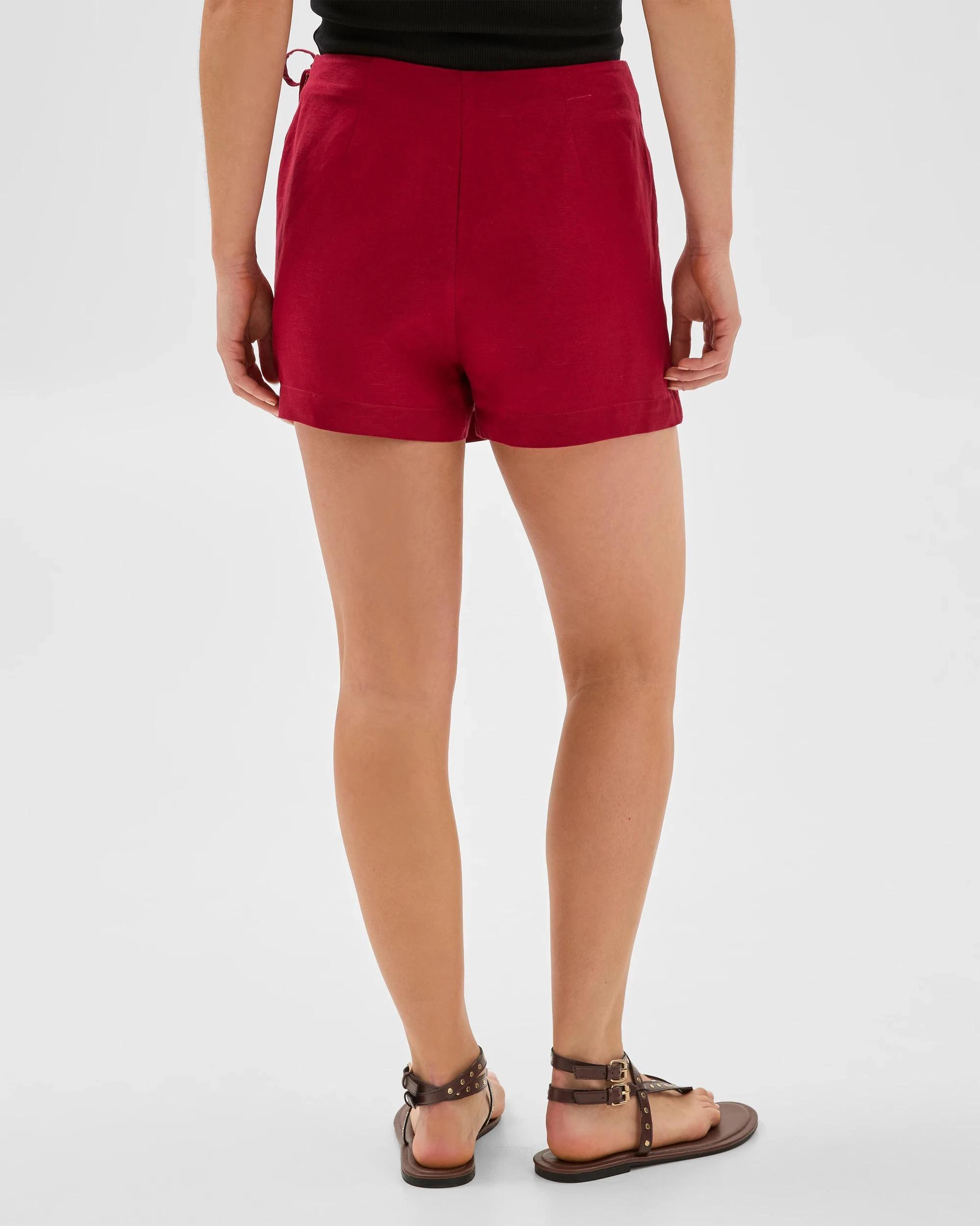 4 European Linen Blend Wrap Skort - Lily Loves RHUBARB, 4 of 6