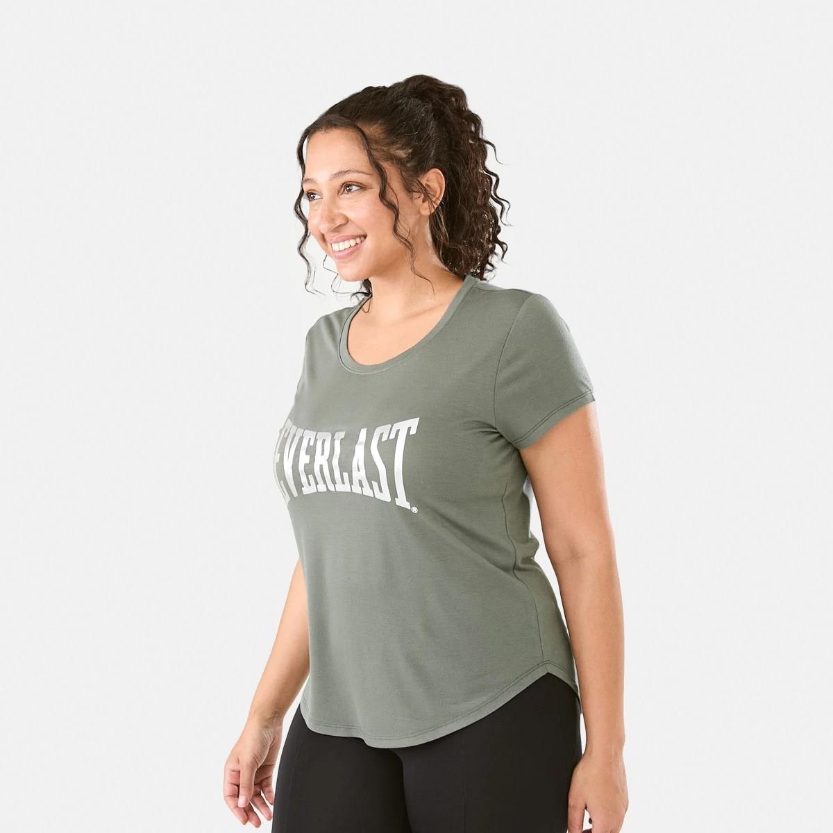 2 Everlast Womens Scoop Neck T-shirt Olive, 2 of 6