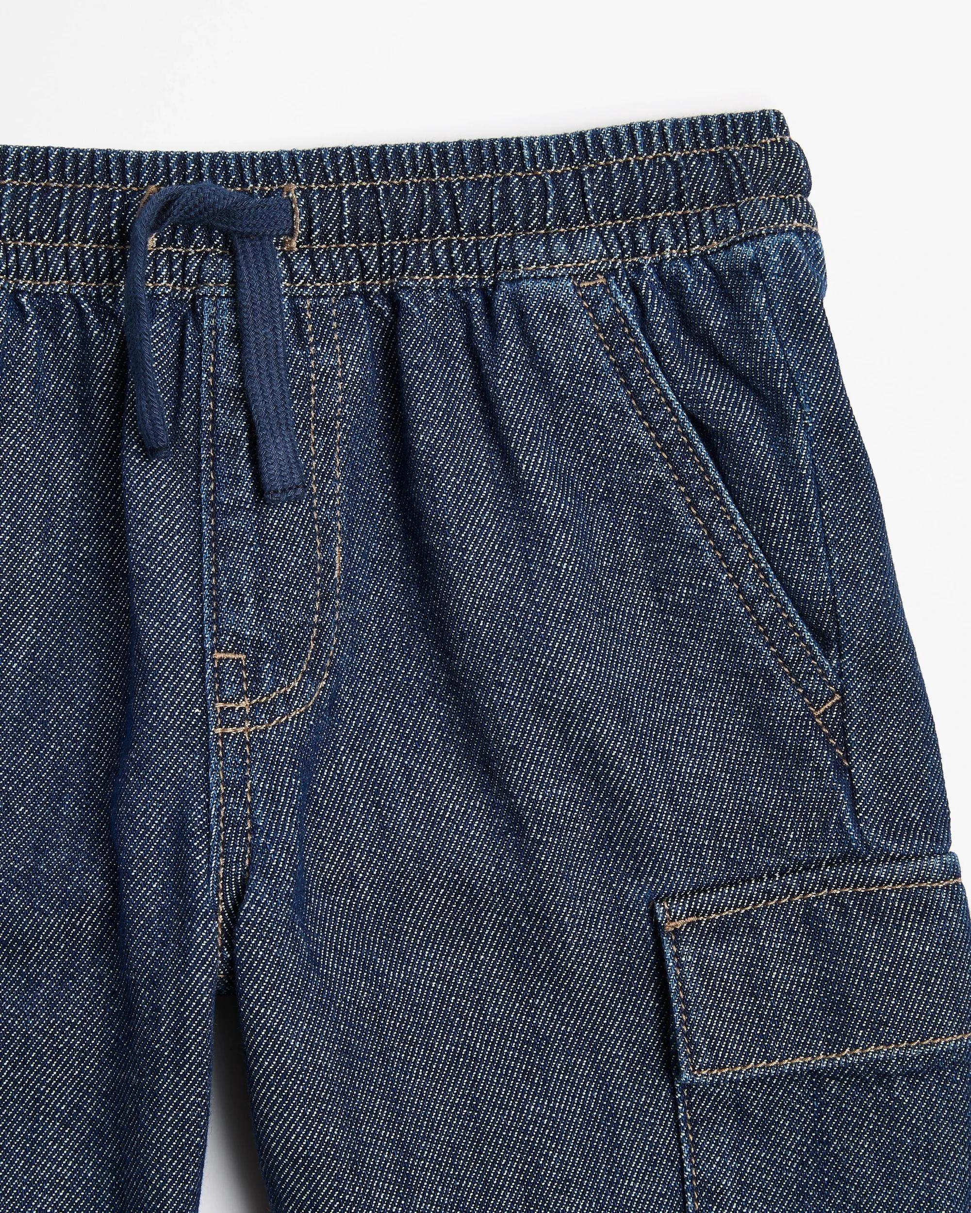 2 Target Denim Pull On Cargo Shorts MID WASH, 2 of 2