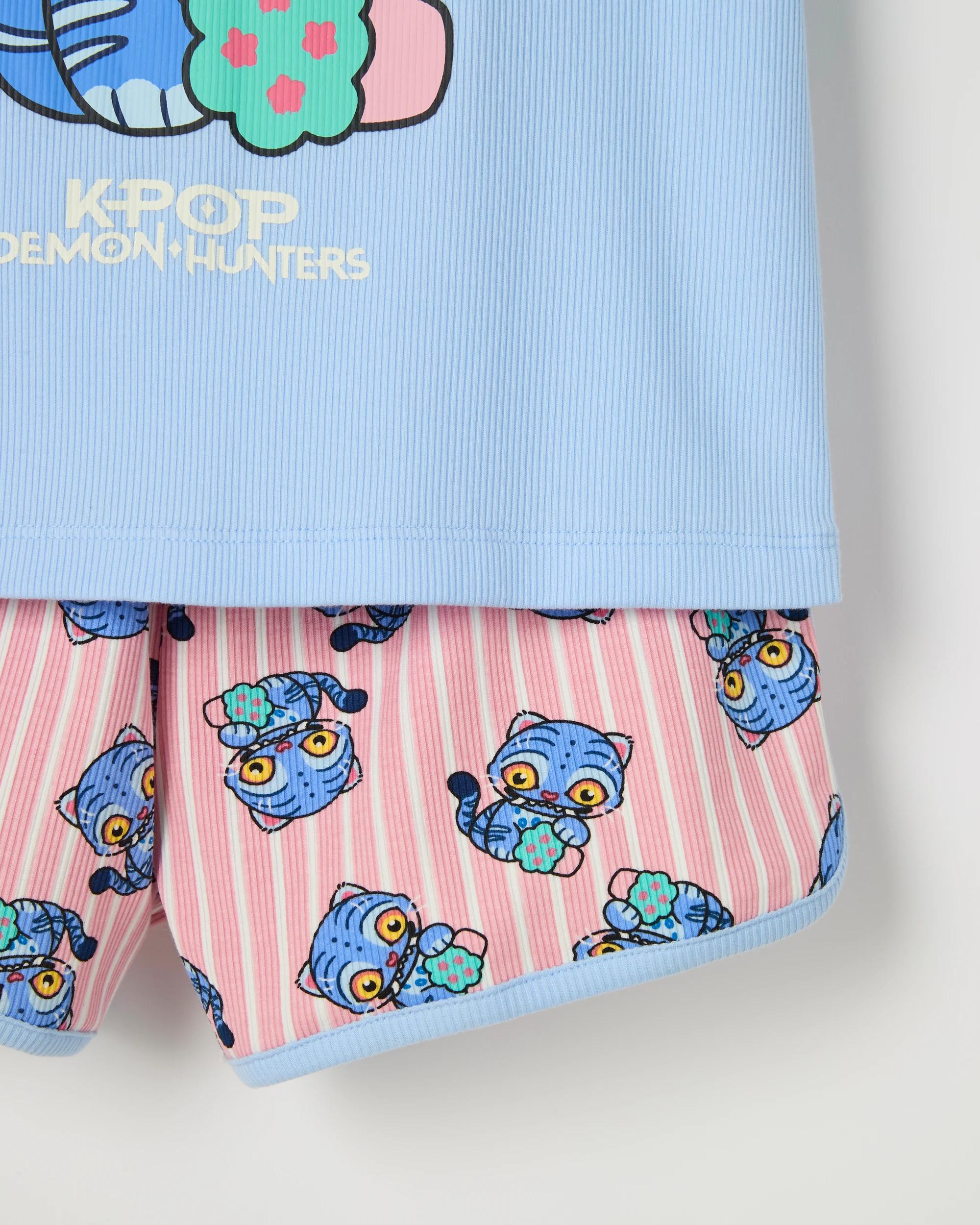 8 KPop Demon Hunters Derpy Licensed Australian Cotton Girls Elevated Pyjama Set KPOP DERPY MULTI, 8 of 8