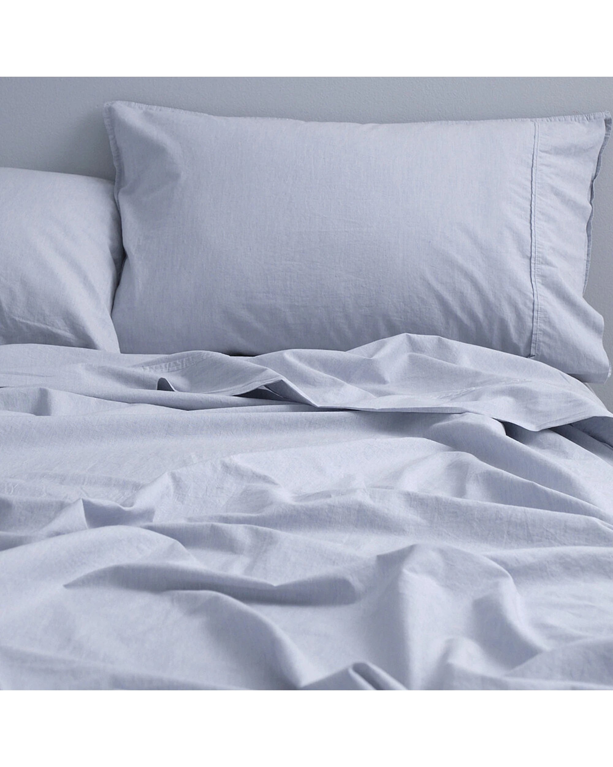 1 Canningvale Vintage Softwash Cotton Fitted Sheet Set Home Bedding - King Bed - Blue, 1 of 3