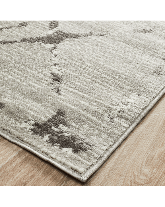 Common Ground Rugs Linea 606 230x160cm - Medium Power Loomed Pet Friendly Floor Rug - Silver