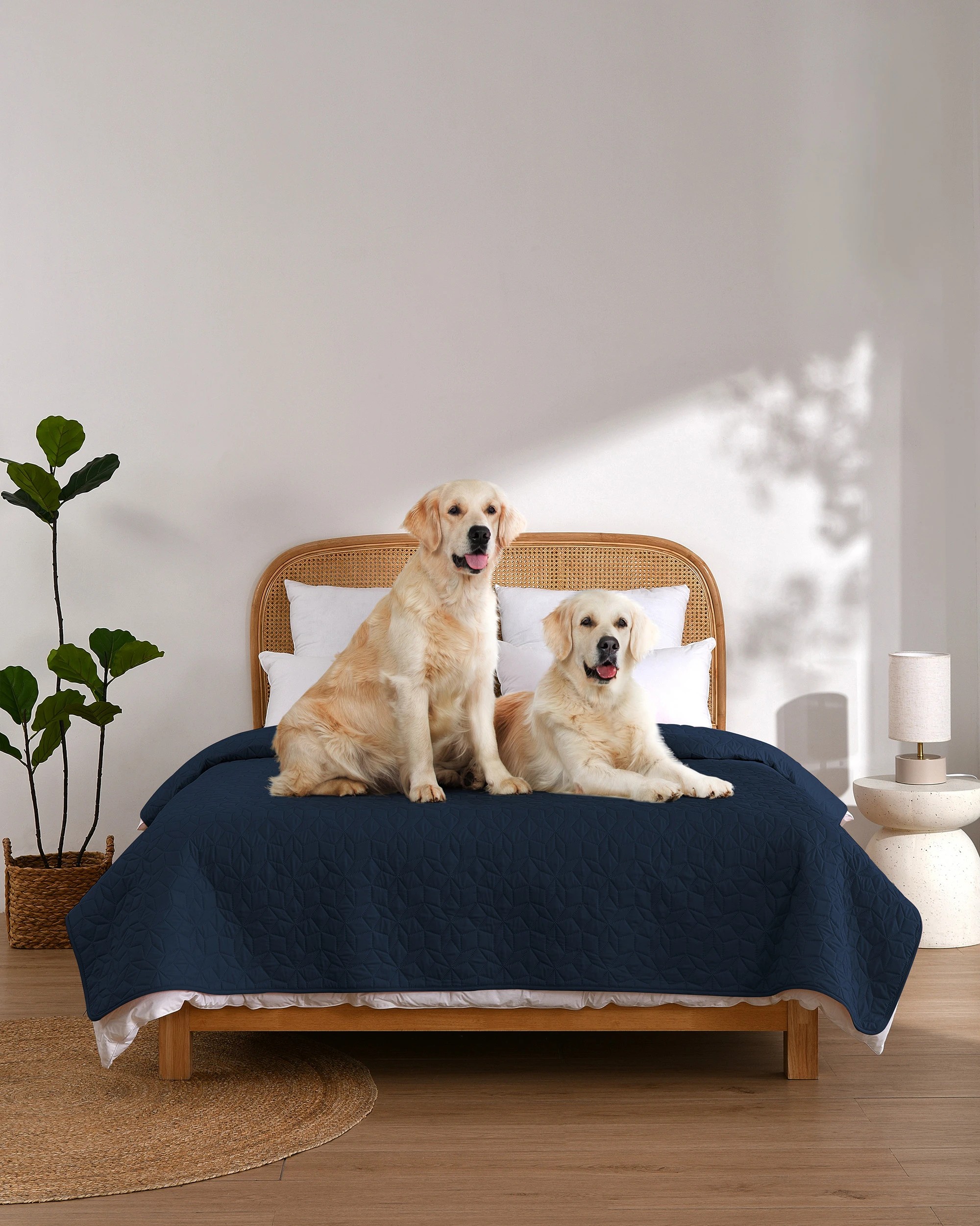 2 Charlie's Sofur Waterproof Dog Bed Cover Protector 208x305cm - King/Super King Bed - Midnight Blue, 2 of 10
