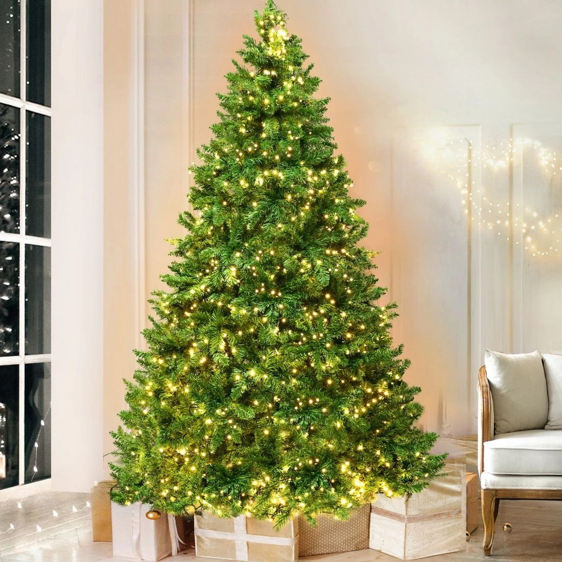 3 Jingle Jollys Christmas Tree 2.1m Xmas Tree Decorations 1134 LEDs 8 Light Modes - Green, 3 of 7