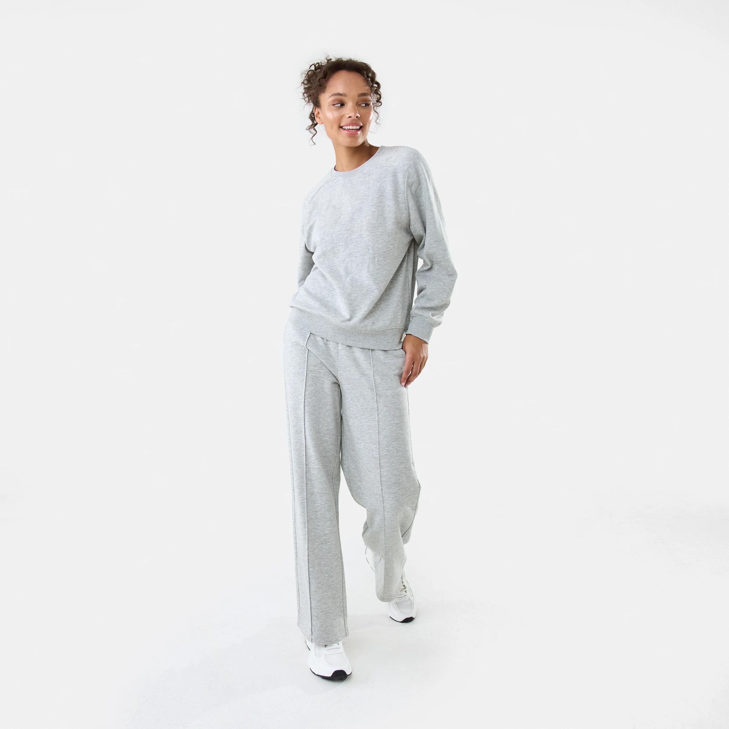2 Active Womens French Terry Trackpants SOFT GREY MARLE, 2 of 7