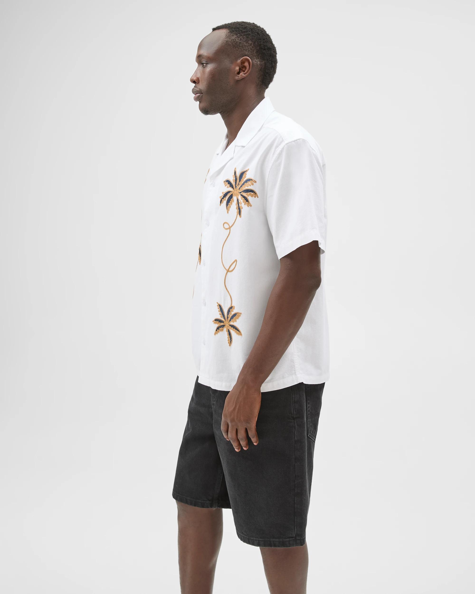 4 Commons Australian Cotton Short Sleeve Embroidered Boxy Fit Shirt CLOUD WHITE, 4 of 7