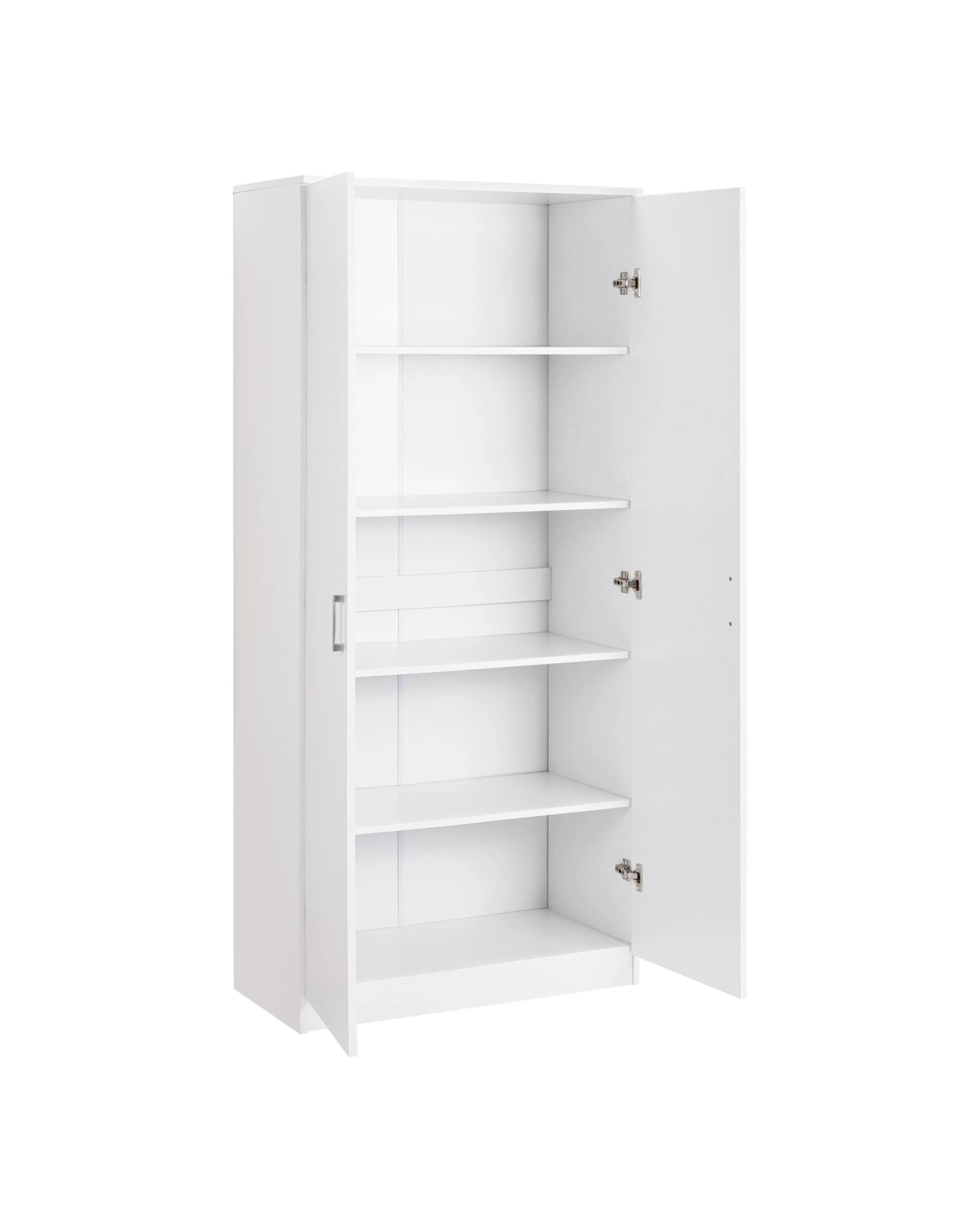 4 Kodu Pantry Cupboard Storage Cabinet 2 Door 5 Tier Shelf - White, 4 of 5