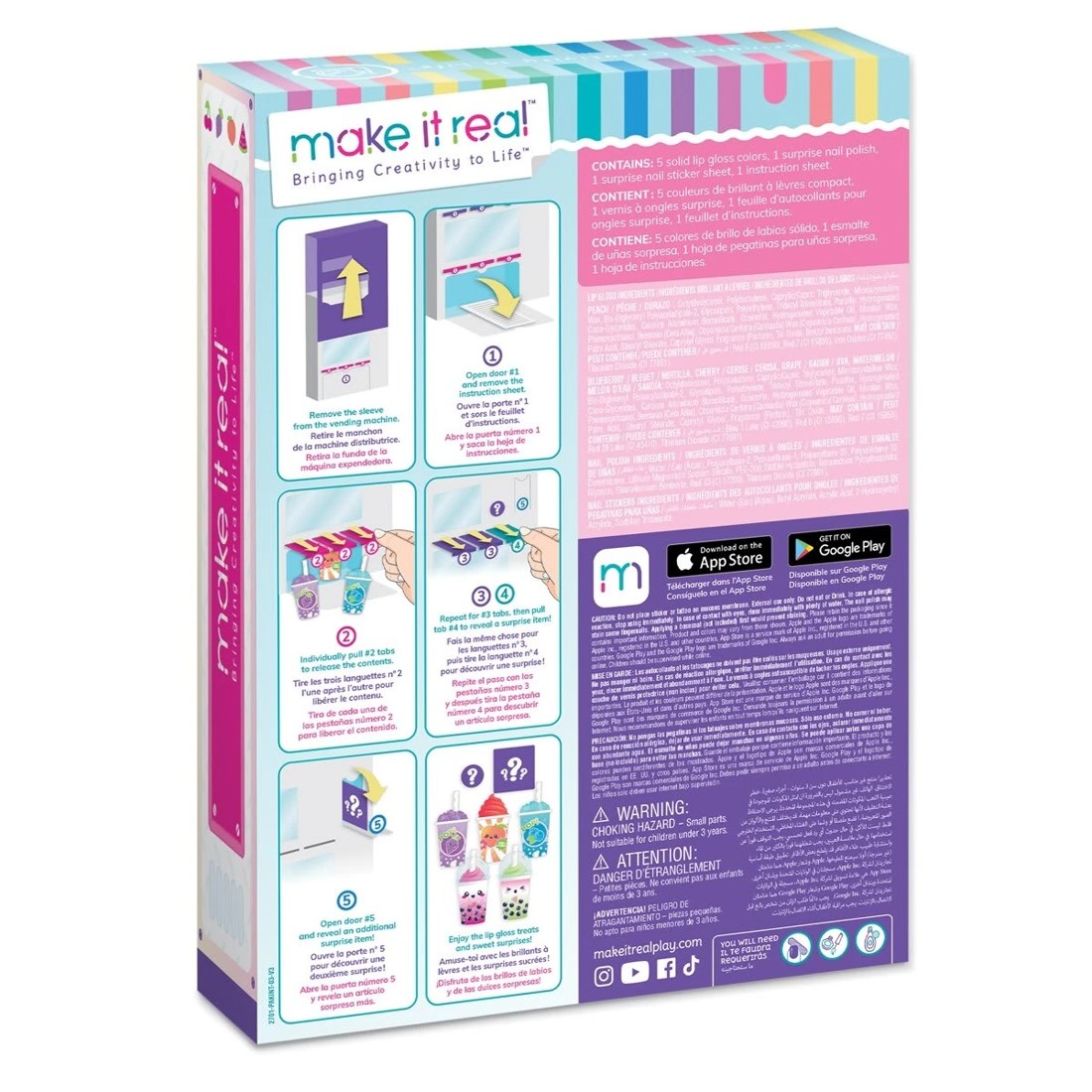 9 8 Piece Make It Real Fruity Beauty Cosmetics Vending Machine Set, 9 of 9