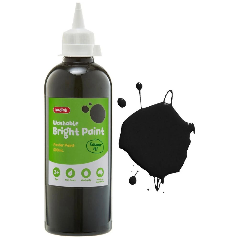 1 Kadink Washable Bright Poster Paint 500mL Black, 1 of 2