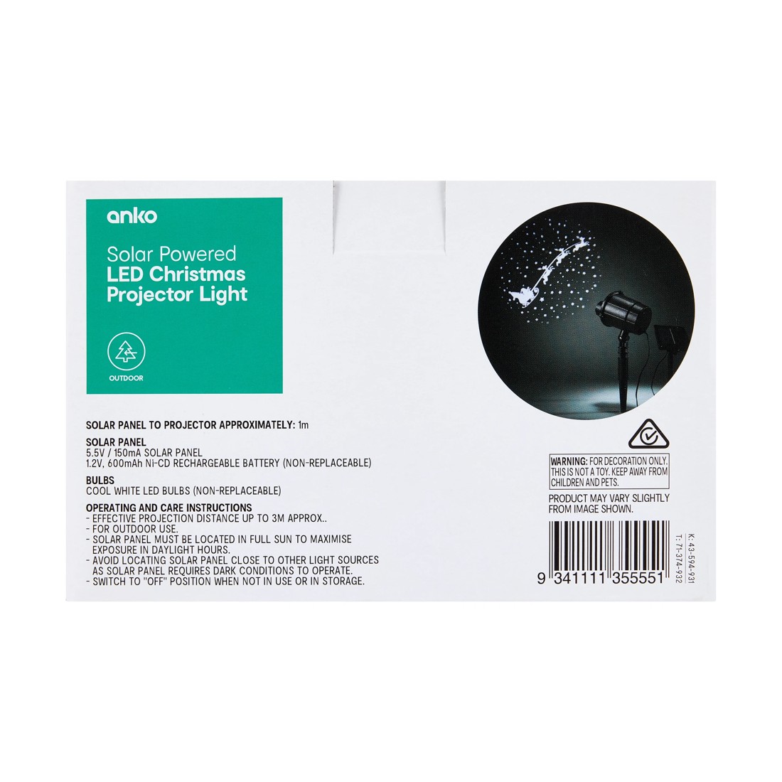 5 Solar LED Christmas Projector Light, 5 of 5