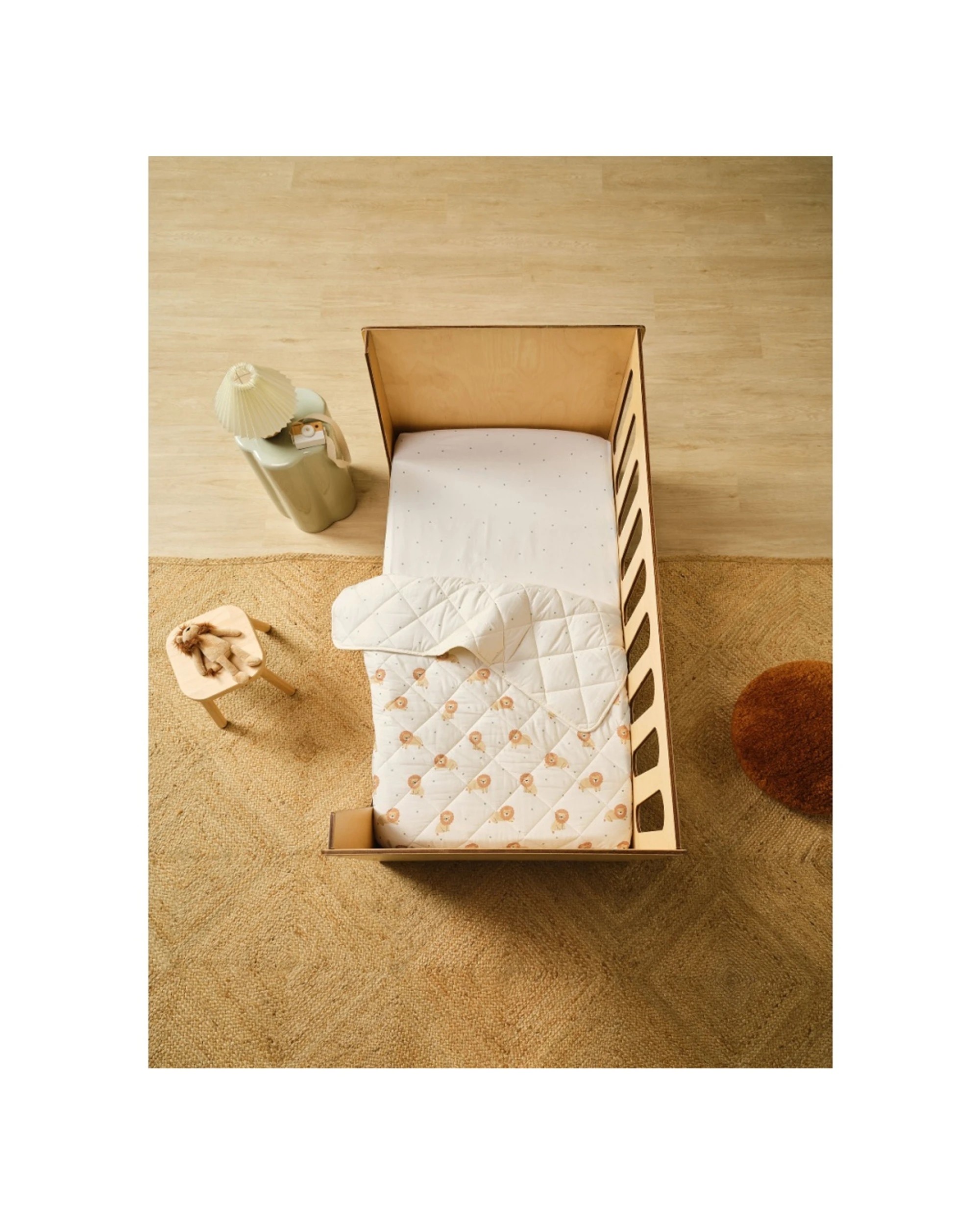 3 Linen House Kids Cat Nap Cot Coverlet Soft Quilted Cotton Nursery Bedding - White, 3 of 5