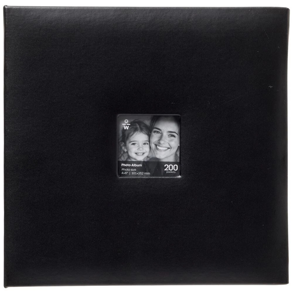 1 Officeworks 6x4 Photo Album Black 200 Pocket, 1 of 4
